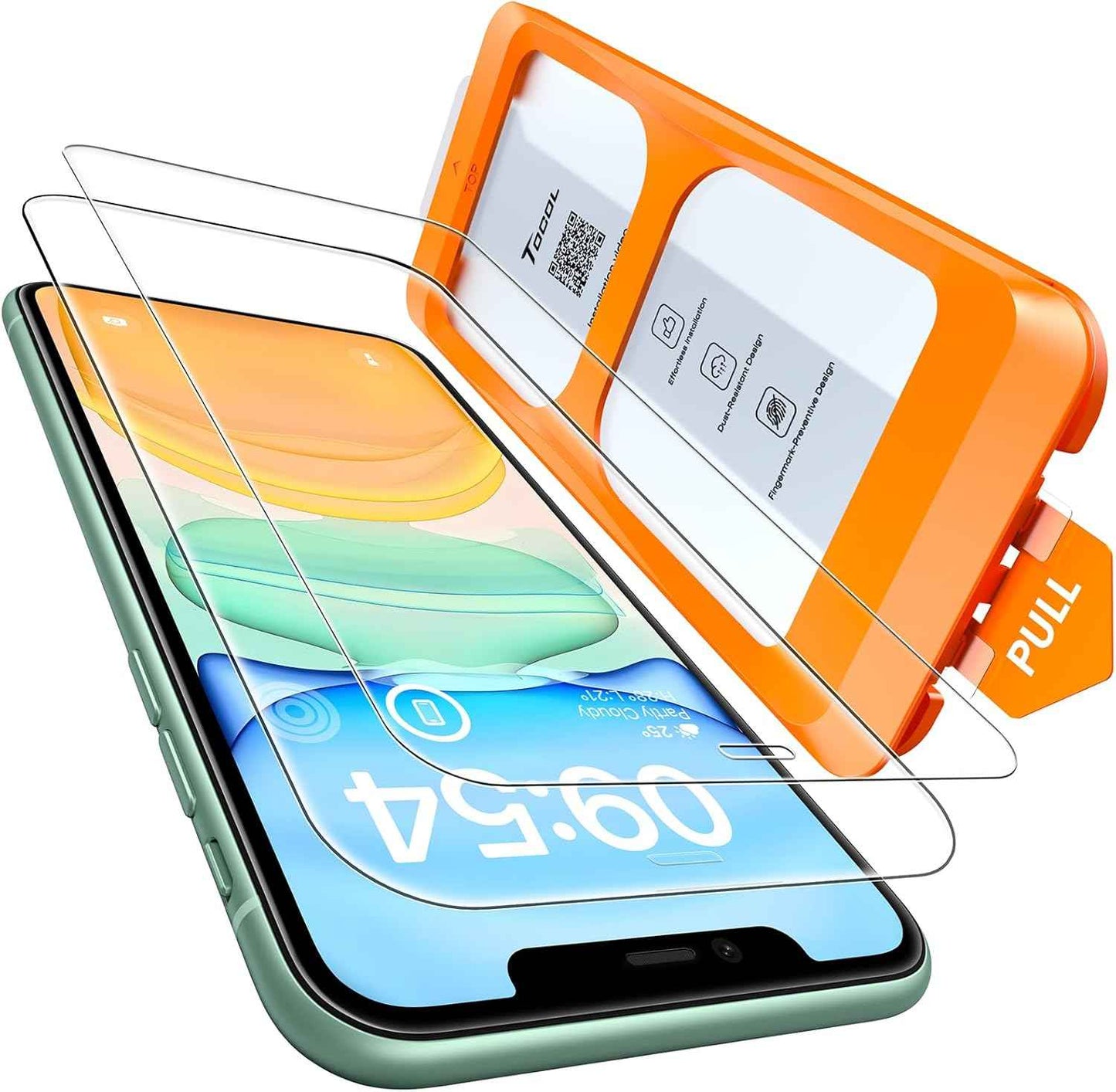 TOCOL for iPhone 17 Screen Protector 6.3 inch 9H Hardness Military Grade Shatterproof HD Tempered Glass for Full Coverage Protection 2 Pack