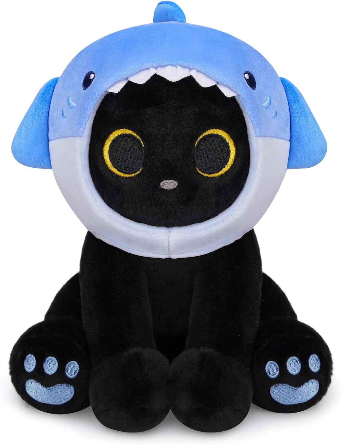 Black Cat Plush Holding Rose, 8 Inch Kawaii Valentines Plushies with Bow & Heart, Cute Plush Toy Soft Valentine's Day Gift for Her, Girlfriend, Wife, Kids