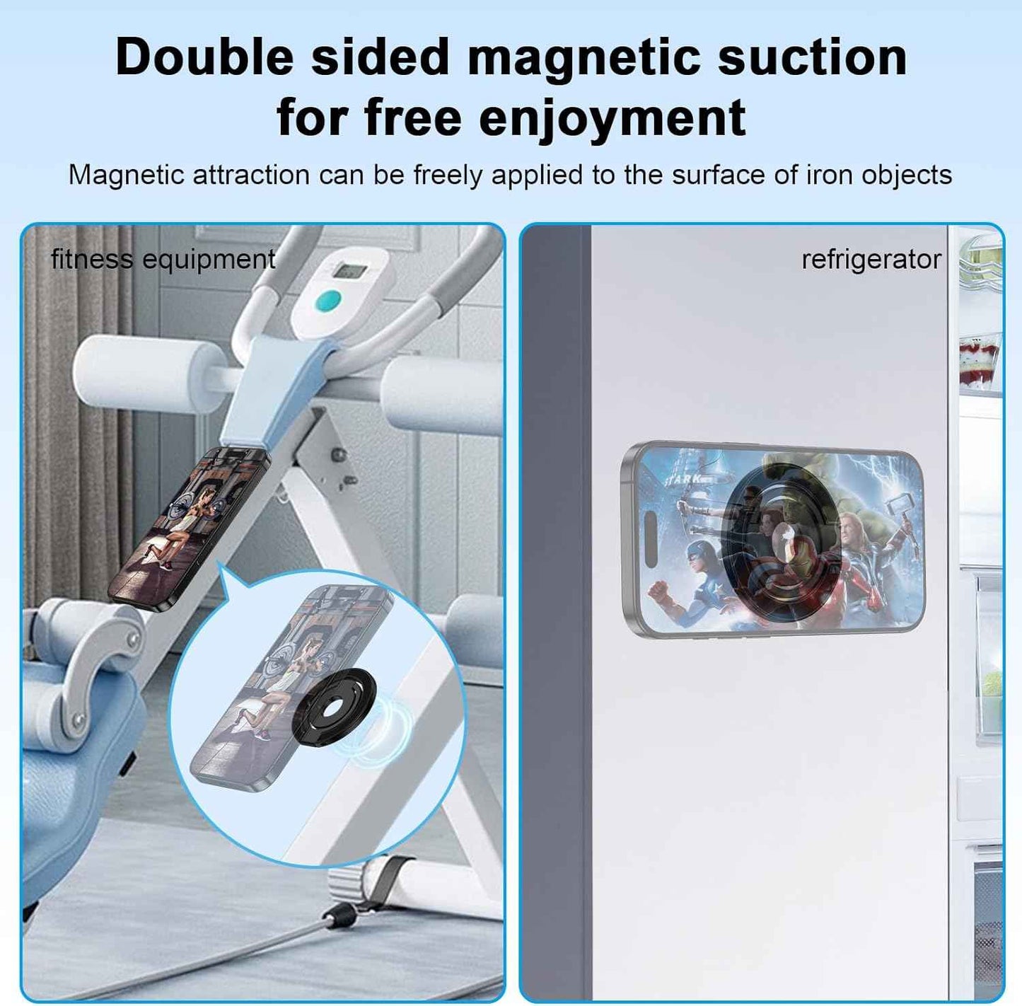 Magnetic Phone Grip Ring Holder for MagSafe Magnet Cell Phone Grip Kickstand Two-Sided Finger Ring Magnetic Stand for iPhone 17 Pro Max 16 Pro 16e 16 Plus 15 Samsung Galaxy S25 Edge S24 FE S23 S22 S21