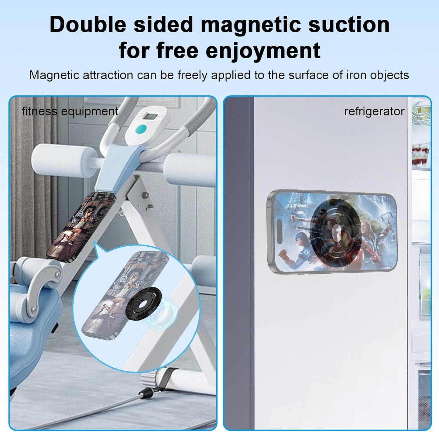 Magnetic Phone Grip Ring Holder for MagSafe Magnet Cell Phone Grip Kickstand Two-Sided Finger Ring Magnetic Stand for iPhone 17 Pro Max 16 Pro 16e 16 Plus 15 Samsung Galaxy S25 Edge S24 FE S23 S22 S21