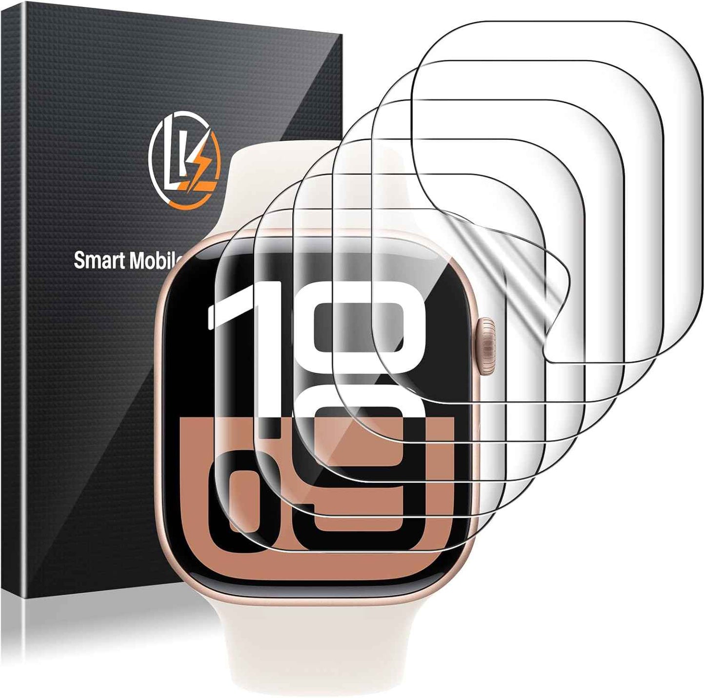 LK 6 Pack for Apple Watch Series 11/ Series 10 Screen Protector 42mm - Anti-Scratch, Self-Healing Soft TPU Screen Protector for Apple Watch 42mm, Bubble Free, HD Transparent, Touch Sensitive