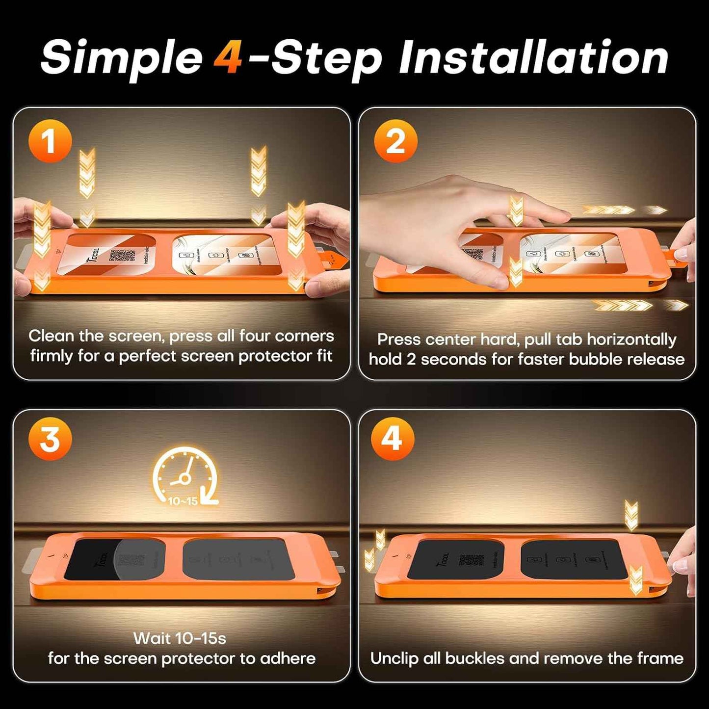 TOCOL for iPhone 17 Screen Protector 6.3 inch 9H Hardness Military Grade Shatterproof HD Tempered Glass for Full Coverage Protection 2 Pack