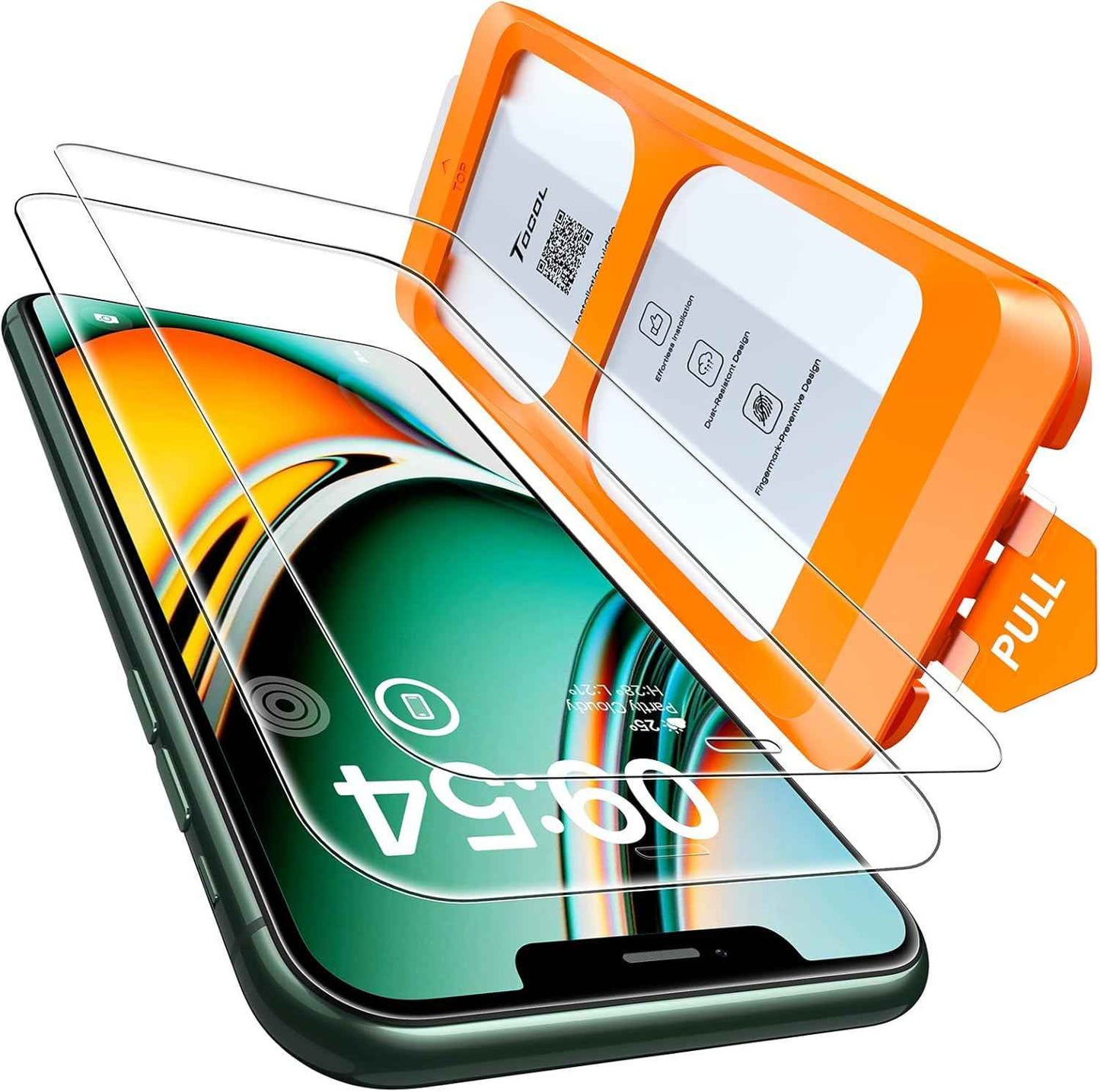 TOCOL for iPhone 17 Screen Protector 6.3 inch 9H Hardness Military Grade Shatterproof HD Tempered Glass for Full Coverage Protection 2 Pack