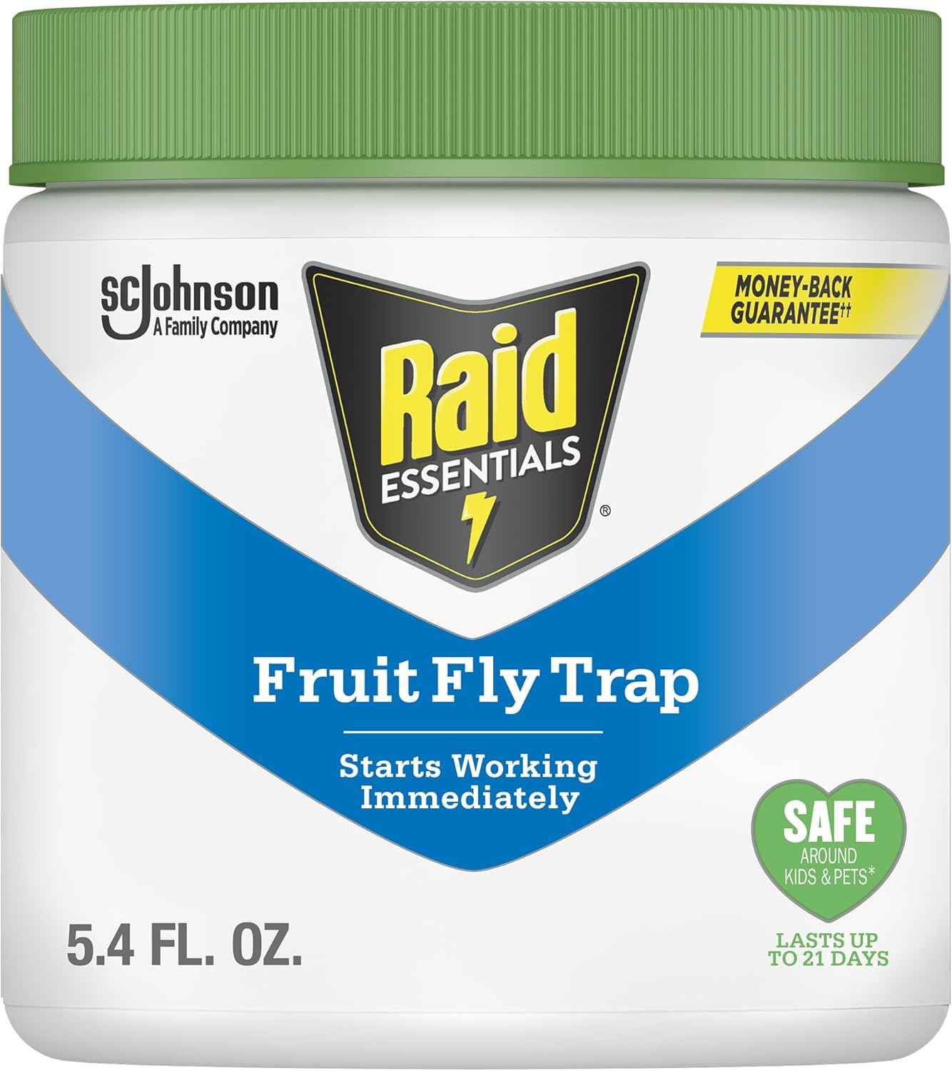 Raid Essentials Fruit Fly Trap for Indoors, Made with Essential Oils, Child and Pet Safe, 5.4 oz