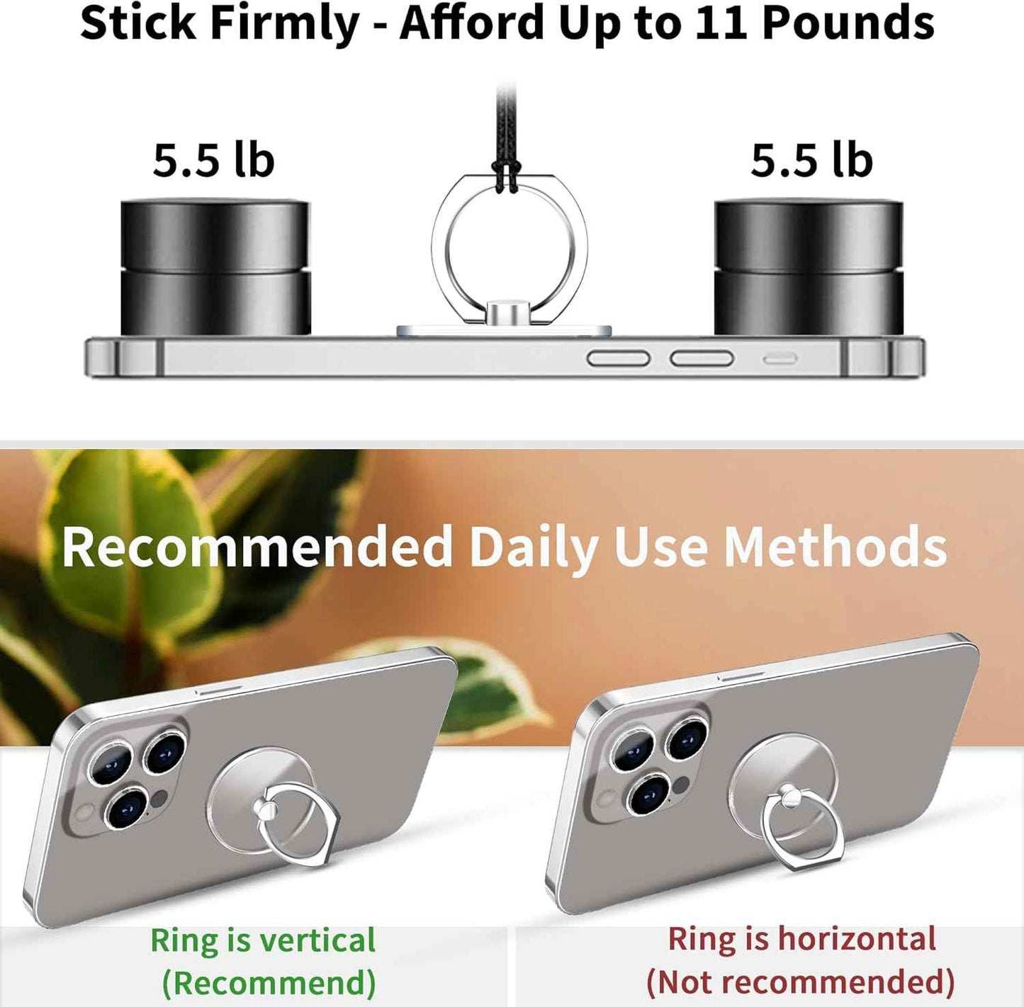 Transparent Clear Phone Ring Grips Holder Kickstand, Finger Ring Stand for Cell Phone Tablet Case Accessories(Round-Clear) (1)