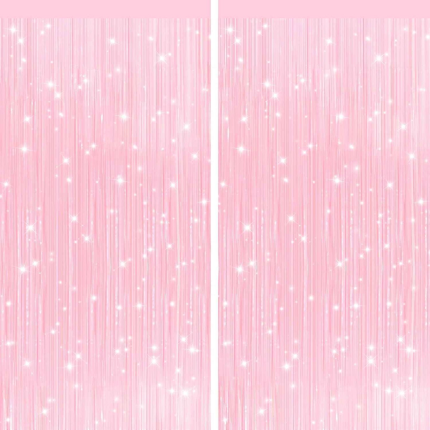 GCB 2Pack Black Metallic Tinsel Foil Fringe Curtains, Black Foil Curtain Backdrop, Photo Booth Props for Birthday Wedding Baby Shower Bachelorette Xmas Celebration Party Decorations Door Streamers