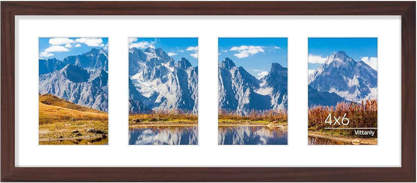 Vittanly 11x14 Collage Picture Frame, Displays 5Pcs 4x6 Pictures with Mat or 1Pcs 11x14 without Mat for Wall Mounting, Picture Frames Collage Wall Decor in Black, 1 Pack