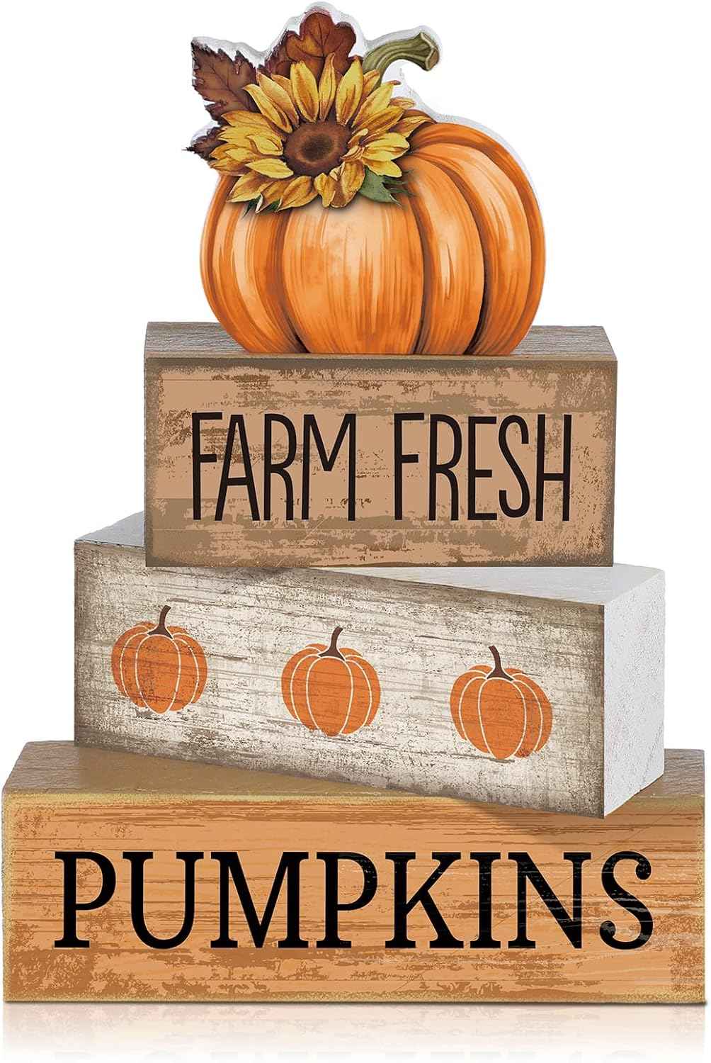 4 Pcs Christmas Table Decoration Wooden Santa Claus Decor Christmas Tiered Tray Decor Decorative Santa Claus Elk Block Sign Gift Farmhouse Xmas Table Centerpiece for Home Kitchen Shelf