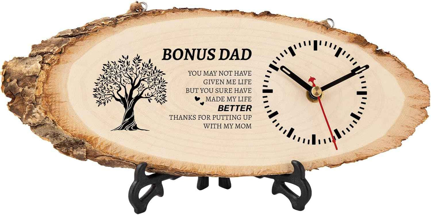 BeauGift Valentines Day Gifts for Him, Mens Wooden Clock Gift for Husband from Wife, Birthday Anniversary Fathers Day Clock Gift for Him Office Home Decor