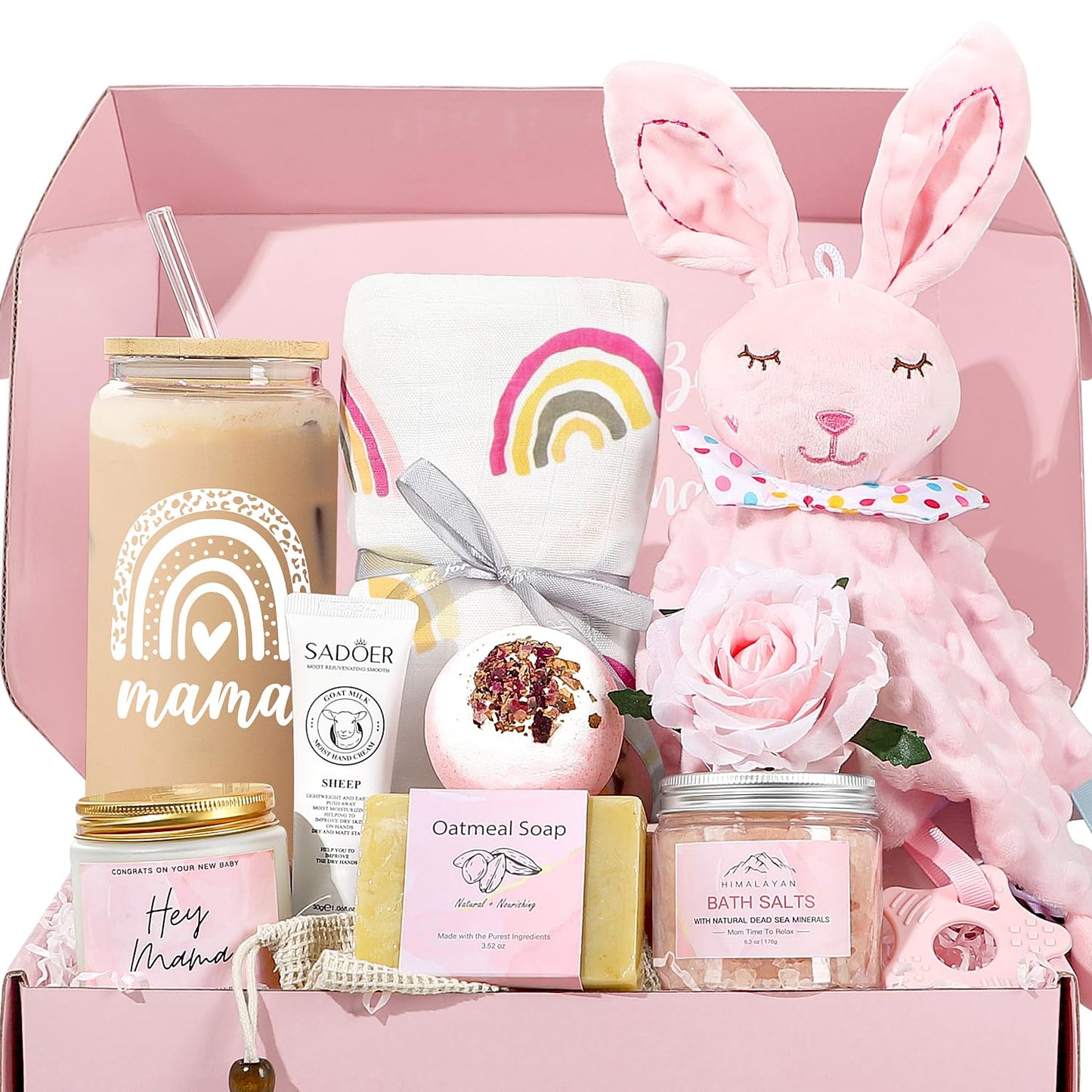 New Mom Gifts, 11PCS New Mom Care Package After Baby, Baby Shower Gifts for Mommy to Be, Gift for Expecting Mother, Pregnancy Gift Basket Essentials, First Time Mothers Day Birthday Gifts for Women