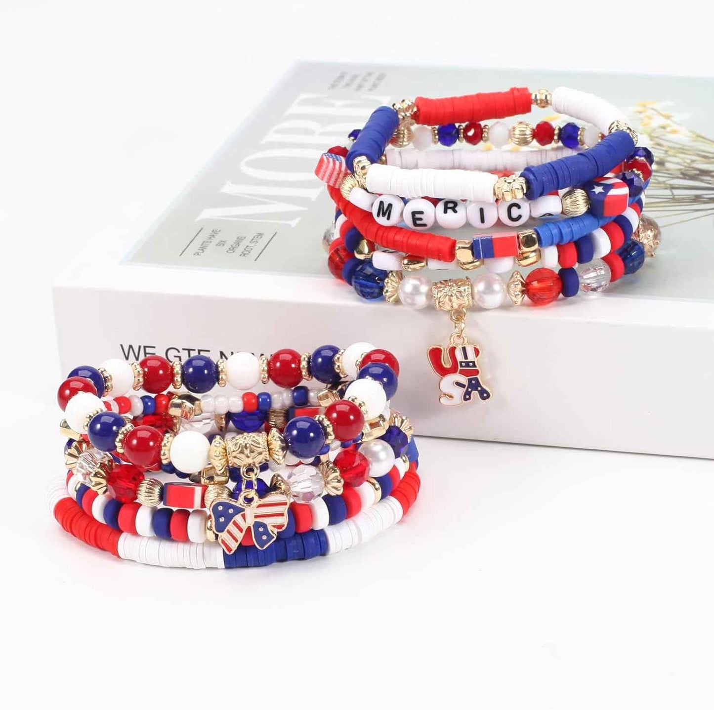 Twinfree Bohemian Bracelets for Women Stretch Multilayer Colorful Beads Bracelet with Charm Jewelry