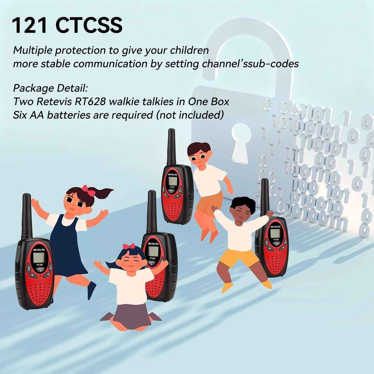 Retevis RT628 Walkie Talkies for Kids,Toys Gifts for 6-12 Years Old Boys Girls,Long Range 2 Way Radio 22CH VOX,Birthday Gift,Family Walkie Talkie for Camping Hiking Indoor Outdoor