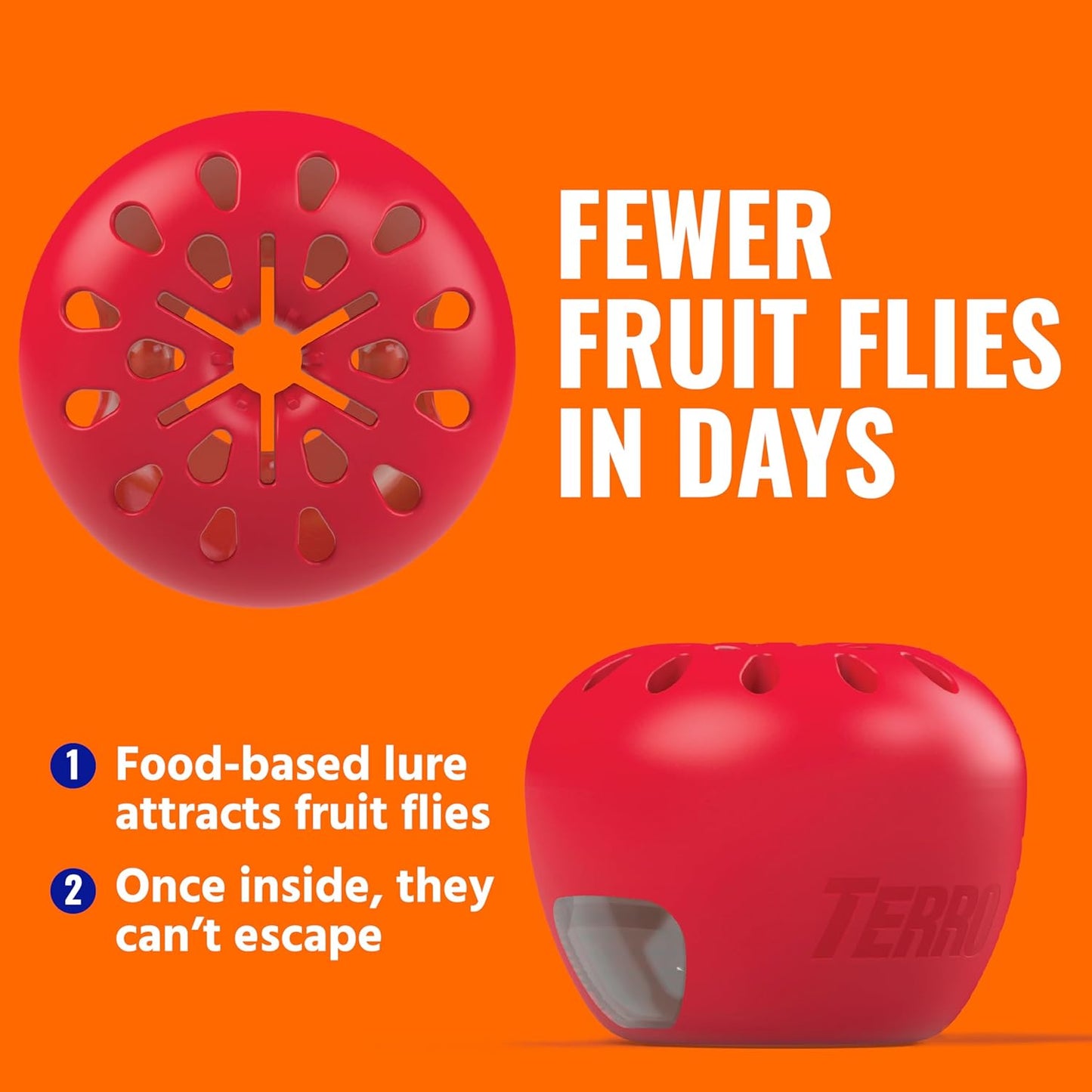 Terro Fruit Fly Traps for Indoors (6 Pack) + 270 Days of Lure Supply