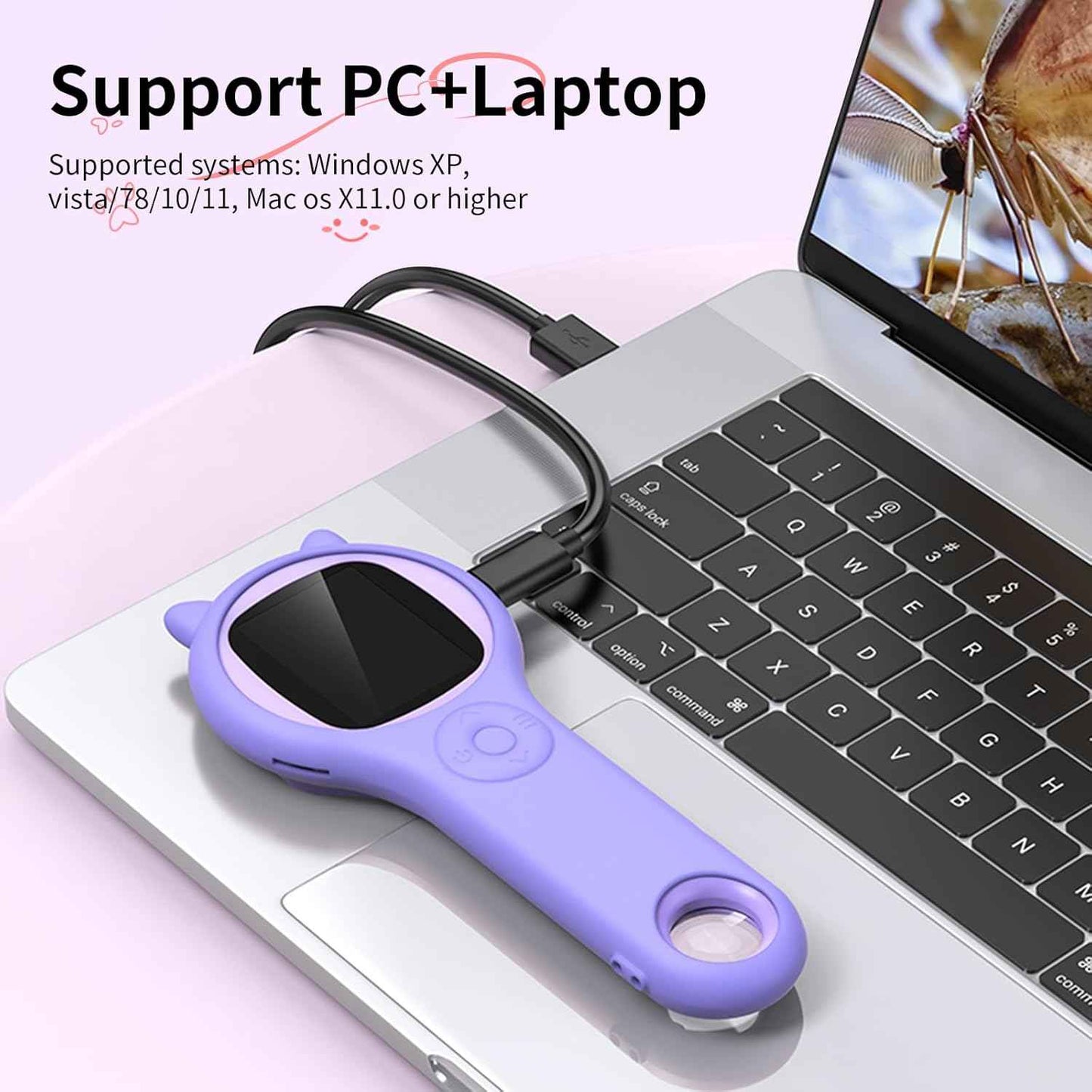 Microscope for Kids - Mini Pocket Handheld Microscope for Toddlers-STEM Educational Science Kit Toys for Christmas Birthday Gifts Toys for 5 6 7 8 9 10 11 12 Year Old GirlsοΌPurpleοΌ