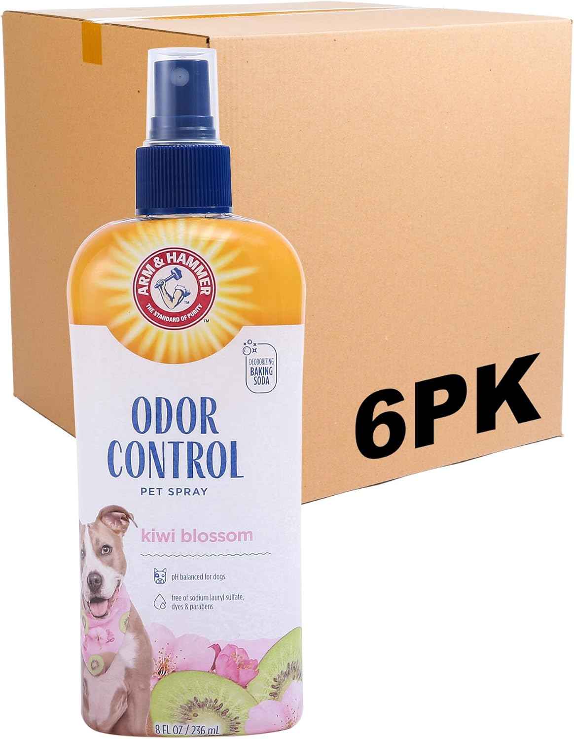 Arm & Hammer for Pets Super Deodorizing Spray for Dogs | Best Odor Eliminating Spray for All Dogs & Puppies | Fresh Kiwi Blossom Scent That Smells Great, 8 Ounces