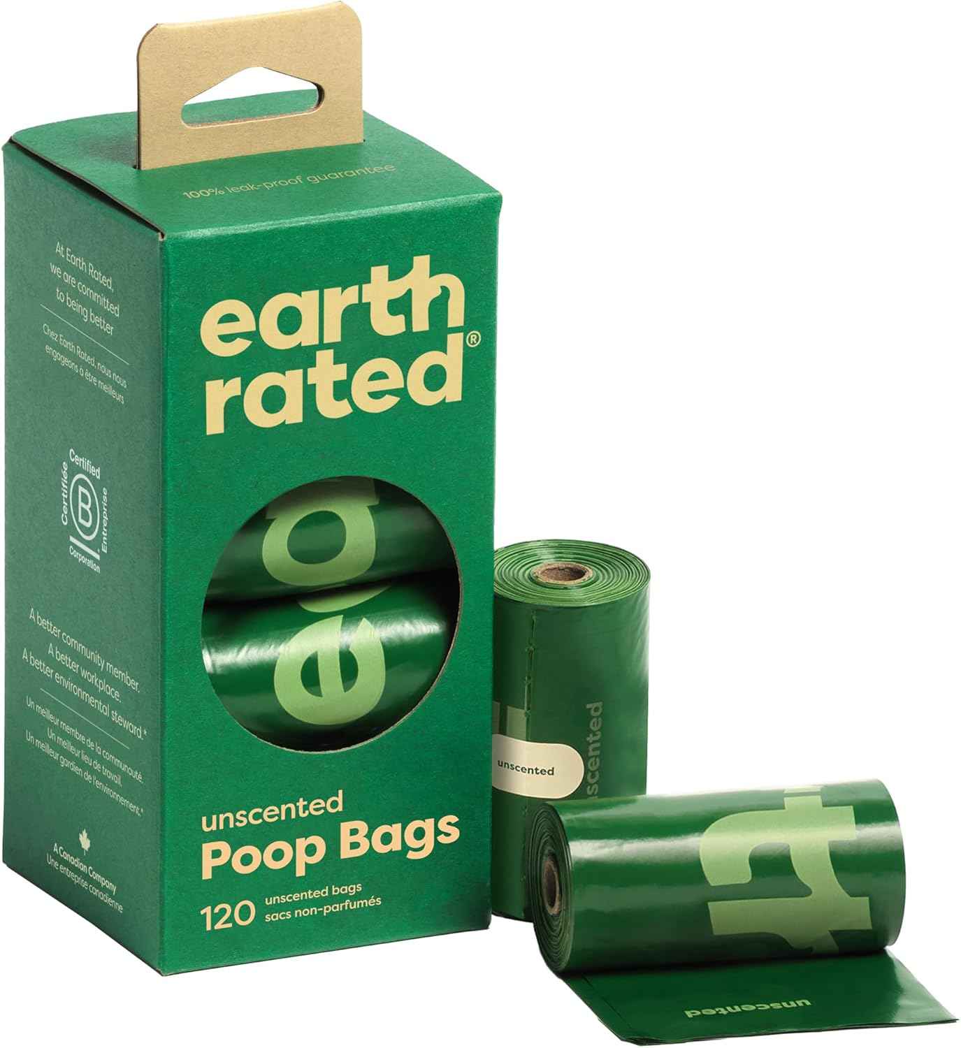 Earth Rated Poop Bags for Dogs, Guaranteed Leak Proof and Extra Thick Waste Bag Refill Rolls, Lavender Scented, 270 Count