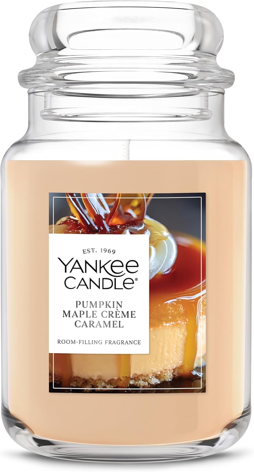 Yankee Candle Autumn Wreath, Fall Scented Candle, 22oz Large Jar with up to 150 Hour Burn Time
