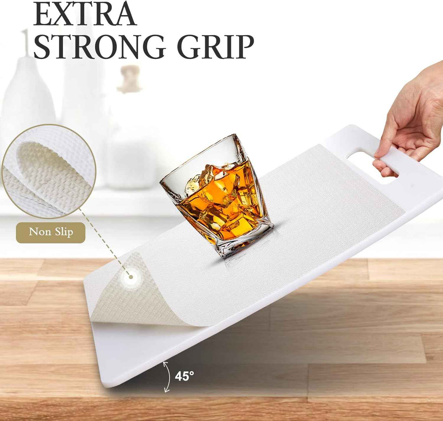 Beautysaid Shelf and Drawer Liner for Kitchen Cabinet, Non Adhesive Non Slip Shelf Paper Waterproof Washable Thickened for Dresser Pantry Shelve Bathroom Protector Liner(White,12 in x 10 FT)