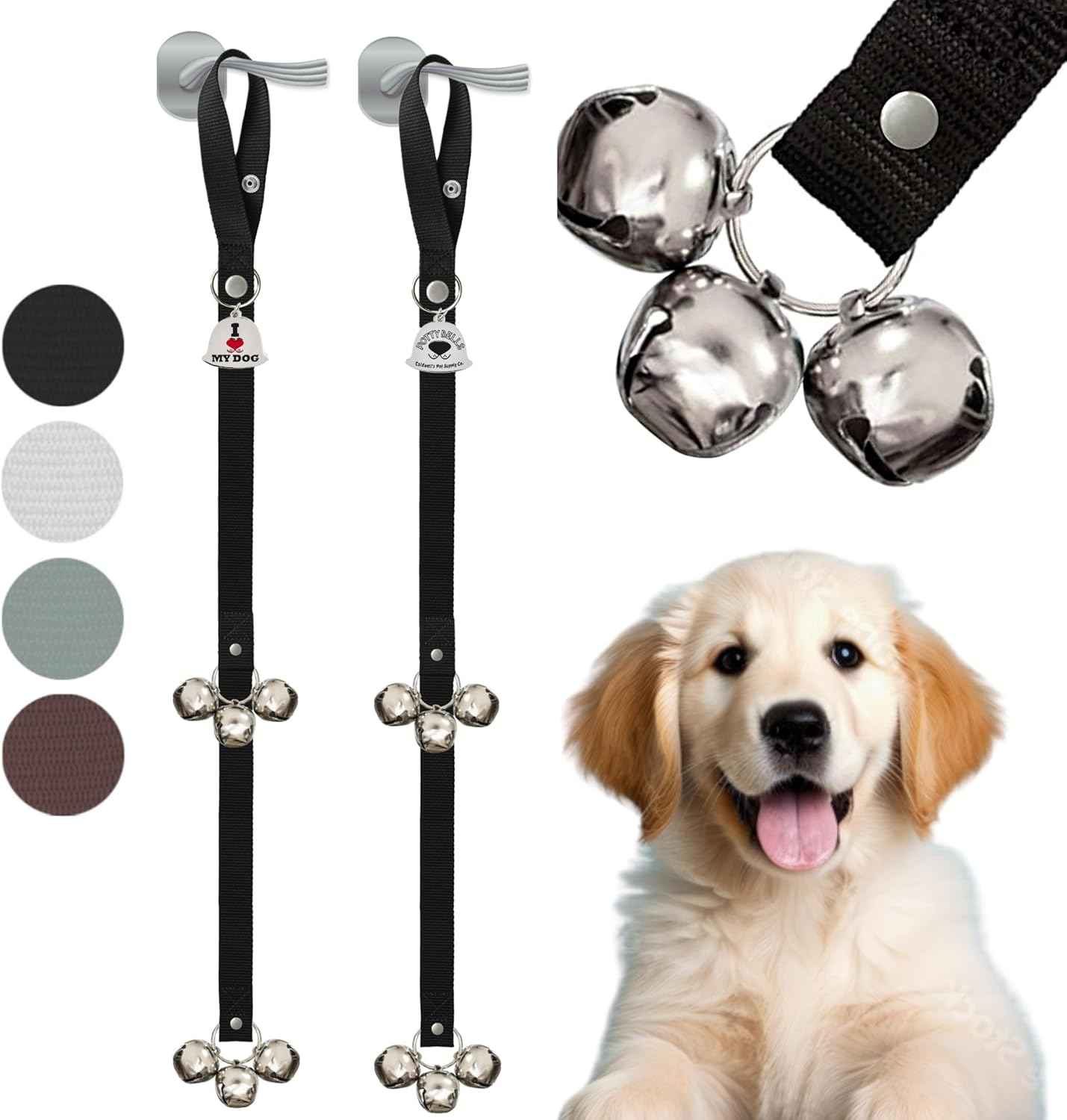 Caldwell's Pet Supply Co. Dog Potty Bells, Dog Door Bell, Bells to Go Outside, Potty Training Bell, Dogs Doorbell, Dogs Potty Doorbell, Ring to Go Pee, All Breed Puppy Training Tool