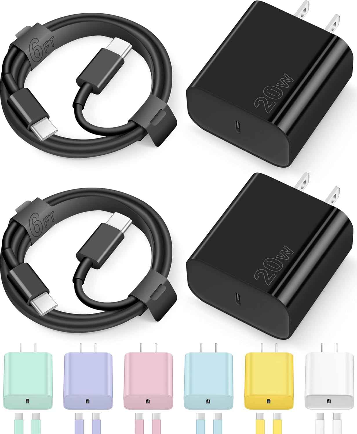 iPhone 17 16 15 Charger Fast Charging Type C Chargers USB C Charger Block iPhone 17 16 15 Air Pro Max Chargers with 6FT Cable for iPhone 17/17 Plus/17 Pro Max/16/16 Plus/16 Pro Max/15 Pro Max/iPad Pro