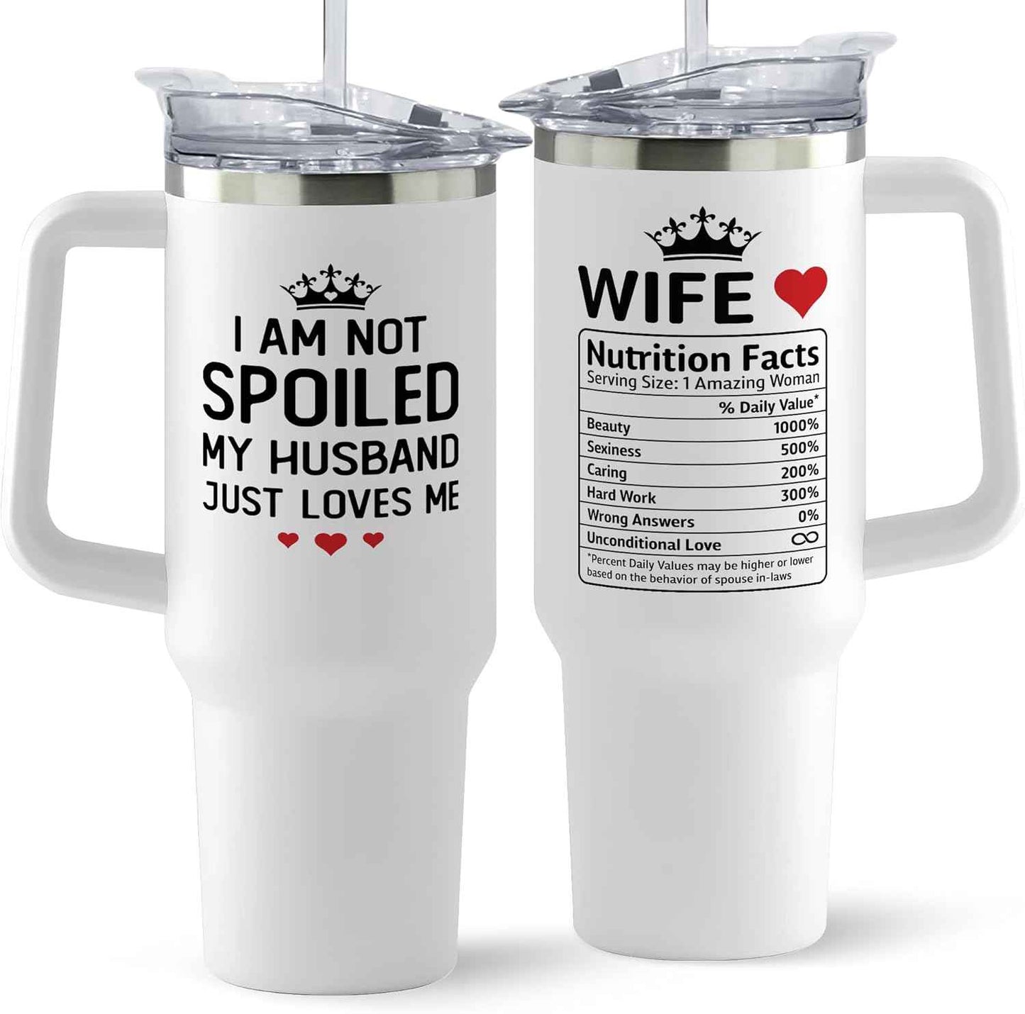 Gifts for Wife - Wife Gifts from Husband - Wedding Anniversary for Women, Valentines, Birthday Gift Ideas, Mothers Day, Christmas Gift for Her - Romantic Cup for Her - 20 Oz White Tumbler