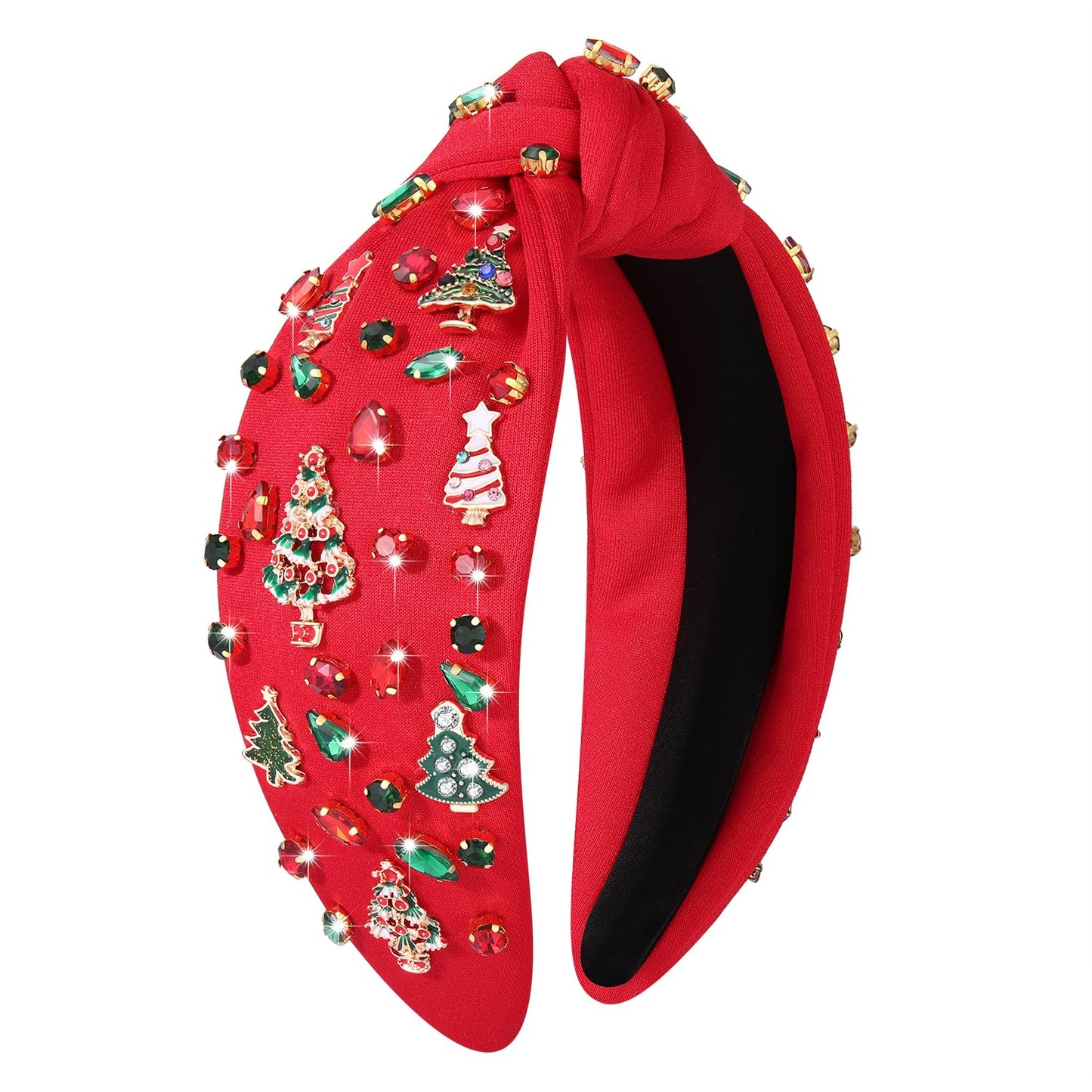 MOLOCH Christmas Headband for Women Christmas Tree Bow Snowflake Knotted Headband Jeweled Crystal Xmas Head Band Xmas Decorations Gifts