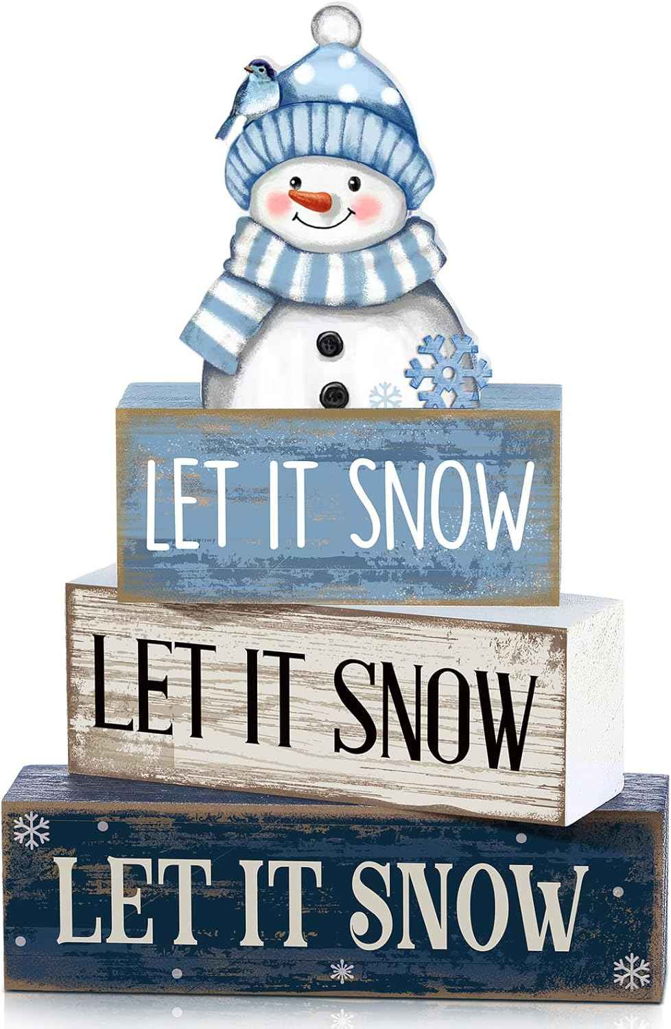 4 Pcs Christmas Table Decoration Wooden Santa Claus Decor Christmas Tiered Tray Decor Decorative Santa Claus Elk Block Sign Gift Farmhouse Xmas Table Centerpiece for Home Kitchen Shelf