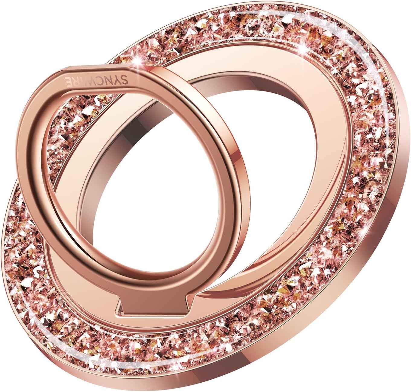 SYNCWIRE Upgraded Magnetic Phone Ring Holder for MagSafe, Magnet Cell Phone Grip Stand Finger Ring Kickstand Two-Sided Magnetic Compatible with iPhone 16 Pro Max 15 14 13 12 MagSafe Accessories