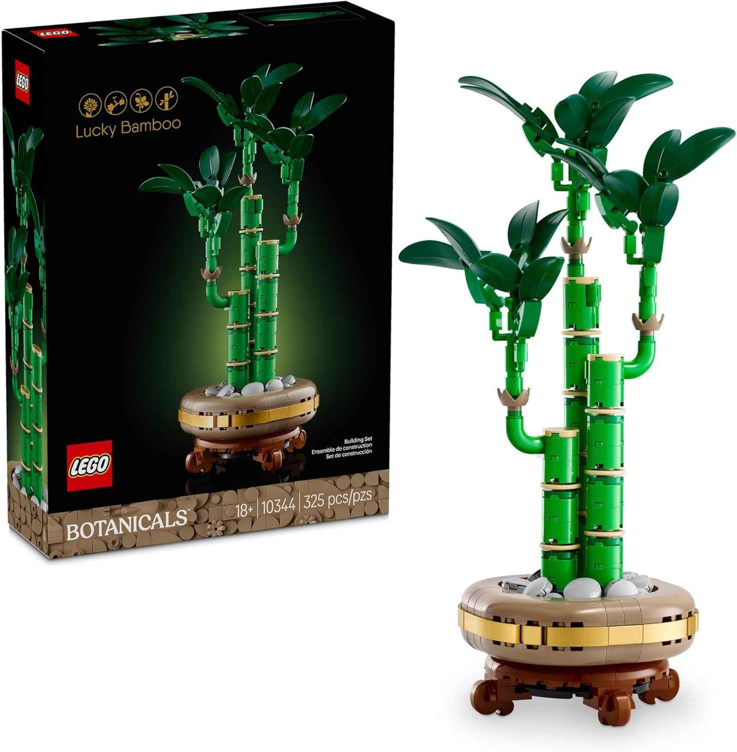 LEGO Botanicals Lucky Bamboo Building Set - Artificial Plant for Indoor Home DΓ©cor, Adults Ages 18+ - Fake Plant Decoration for Table, Desk, Office - Gift for Birthdays - 10344