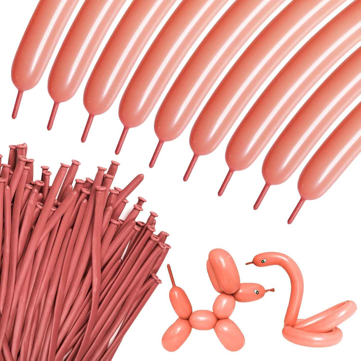 100Pcs 260 Balloons White Long Balloons for Balloon Garland Thickening Skinny Latex Twisting Balloon for Animals Modeling Christmas Birthday Wedding Party Decorations