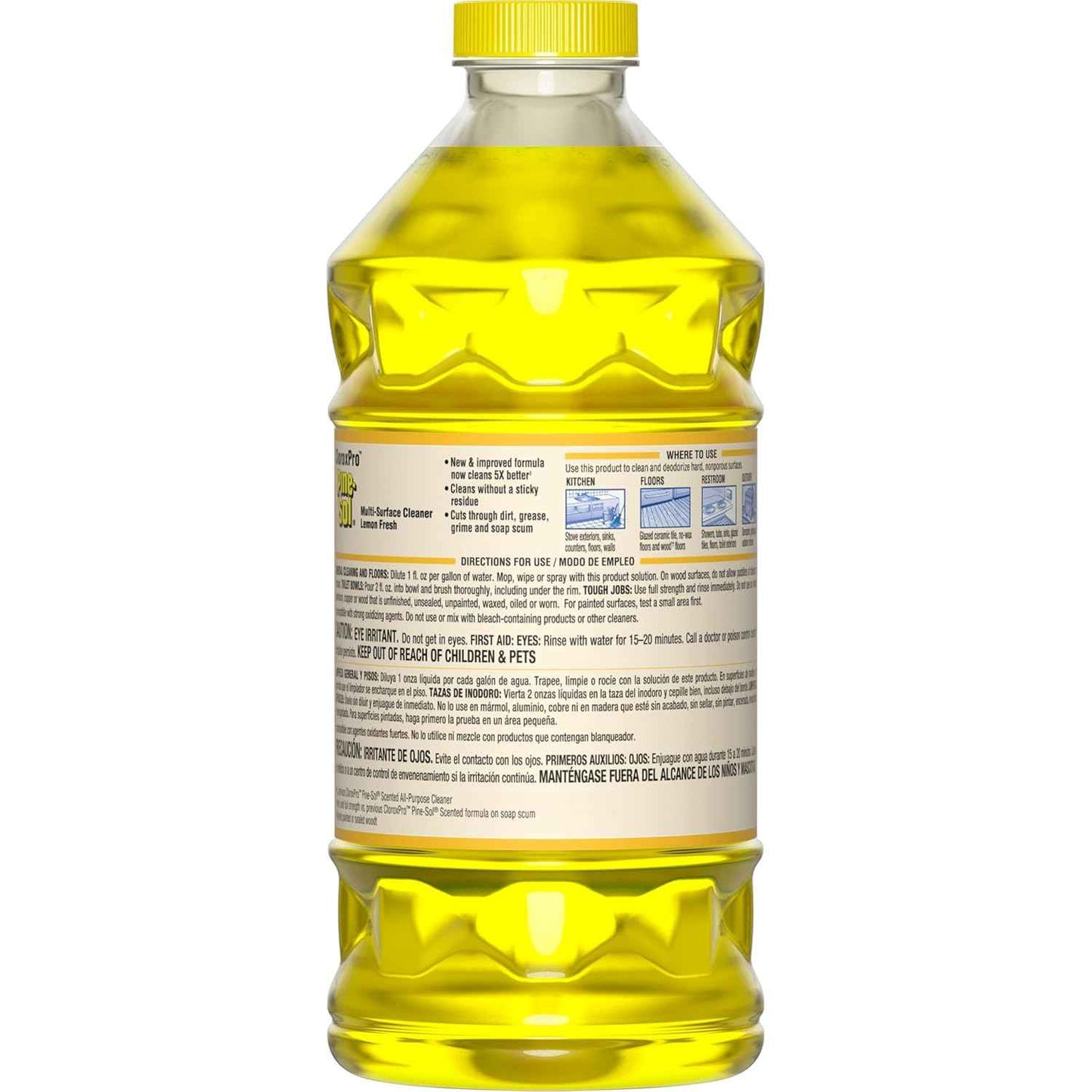 CloroxPro Pine-Sol Multi-Surface Cleaner, All Purpose Cleaner, Lemon Fresh, 40 Fluid Ounces (Package May Vary)