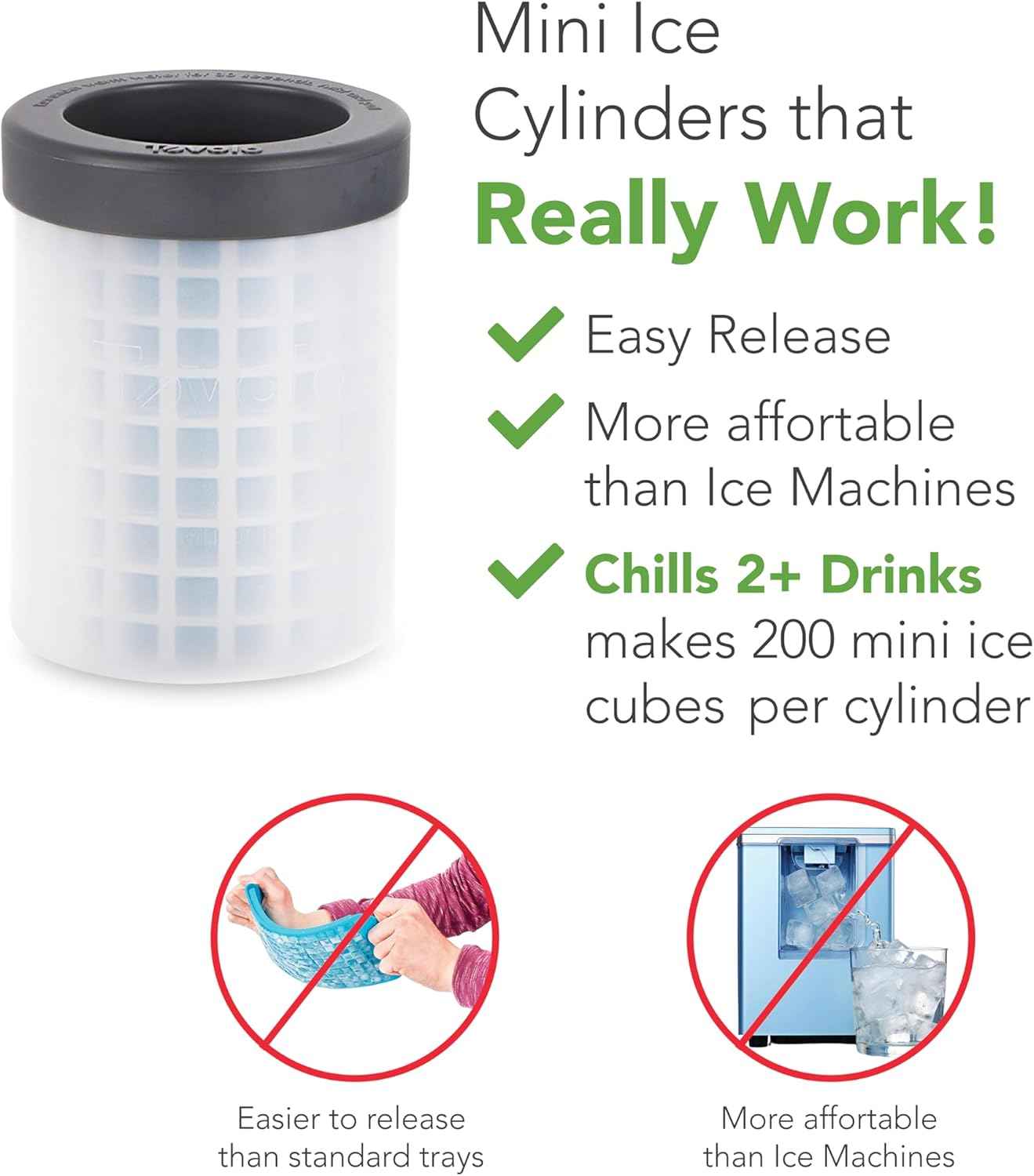 Tovolo Mini Ice Cylinder- Squeeze & Release- Set of 2, 1000422