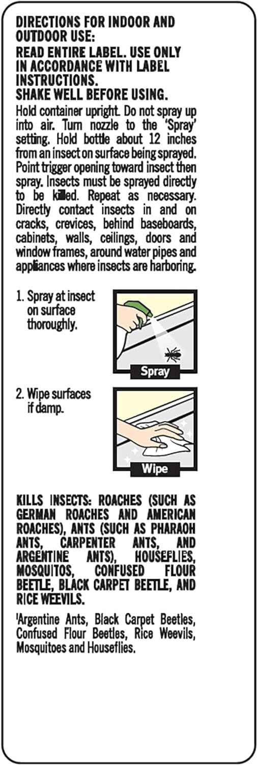 Raid Essentials Multi-Insect Killer Spray Bottle, Child and Pet Safe, for Indoor Use, Lemongrass Scent, 12 fl oz