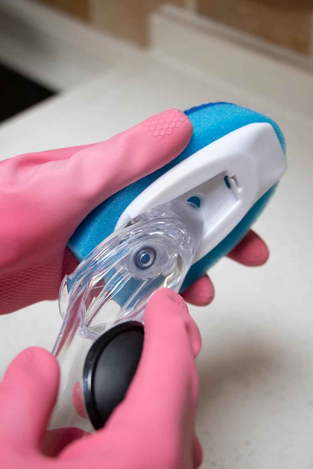 Dish Wand & 7 Pack Dishwashing Sponge Refills Non Scratch,dishwashing Sponge with Handle,Cleaning sponges for Household use