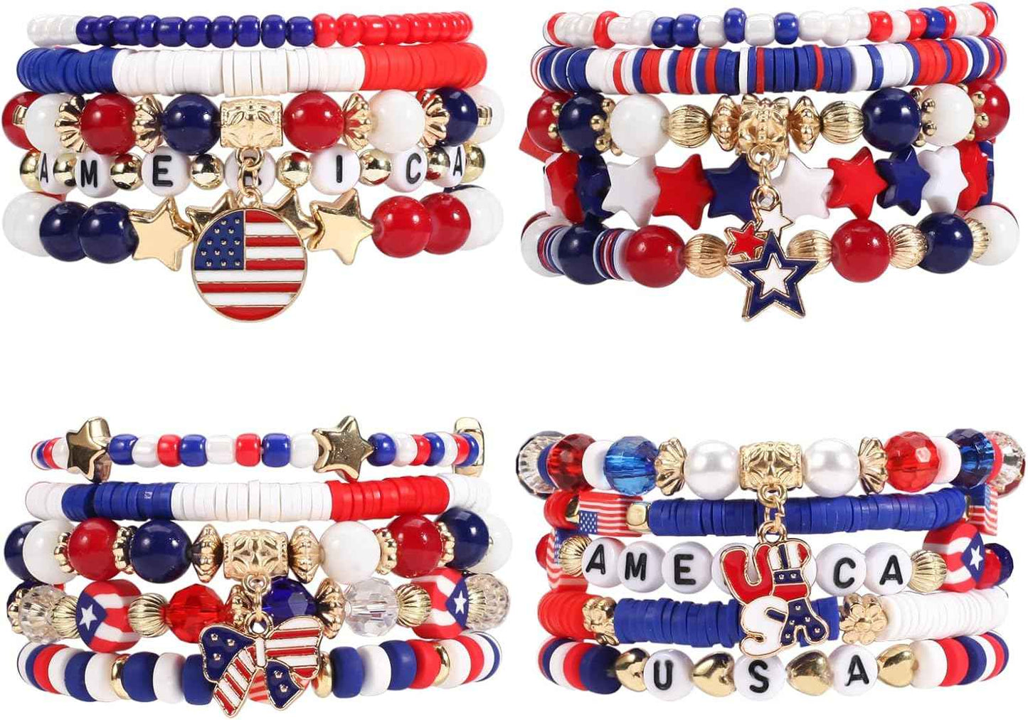 Twinfree Bohemian Bracelets for Women Stretch Multilayer Colorful Beads Bracelet with Charm Jewelry