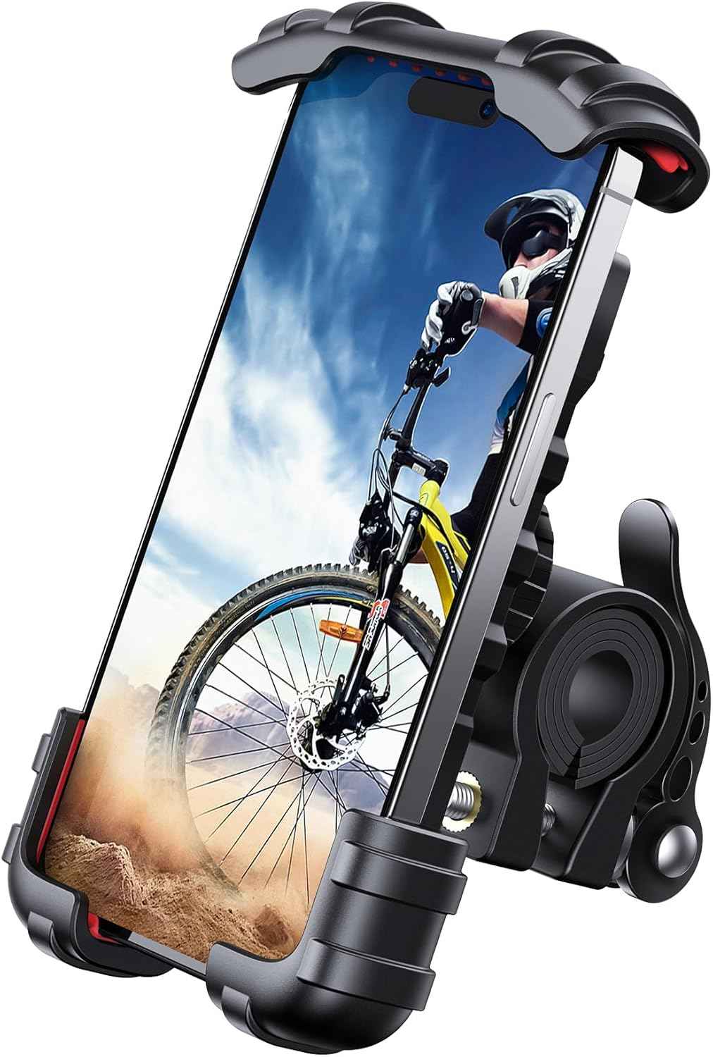 Lamicall Bike Phone Holder, Motorcycle Mount - Motorcycle Phone Holder, Handlebar Cell Phone Clamp, Scooter Phone Clip for iPhone Air 17 Pro Max, 16 15 Pro Max Plus, S20, More 4.7 to 6.8" Smartphones