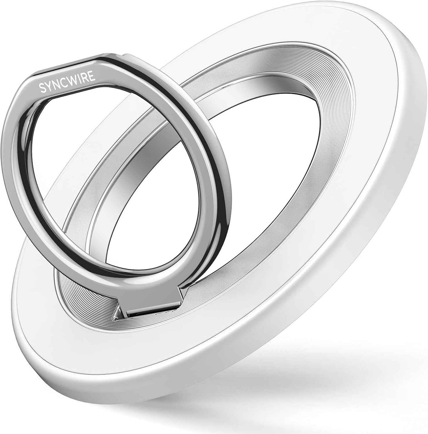 SYNCWIRE Upgraded Magnetic Phone Ring Holder for MagSafe, Magnet Cell Phone Grip Stand Finger Ring Kickstand Two-Sided Magnetic Compatible with iPhone 16 Pro Max 15 14 13 12 MagSafe Accessories