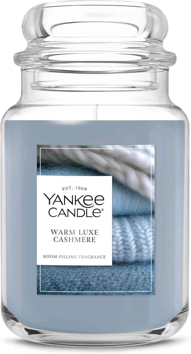 Yankee Candle, Warm Luxe Cashmere Fall Scented Candle, 22oz Large Jar with up to 150 Hour Burn Time