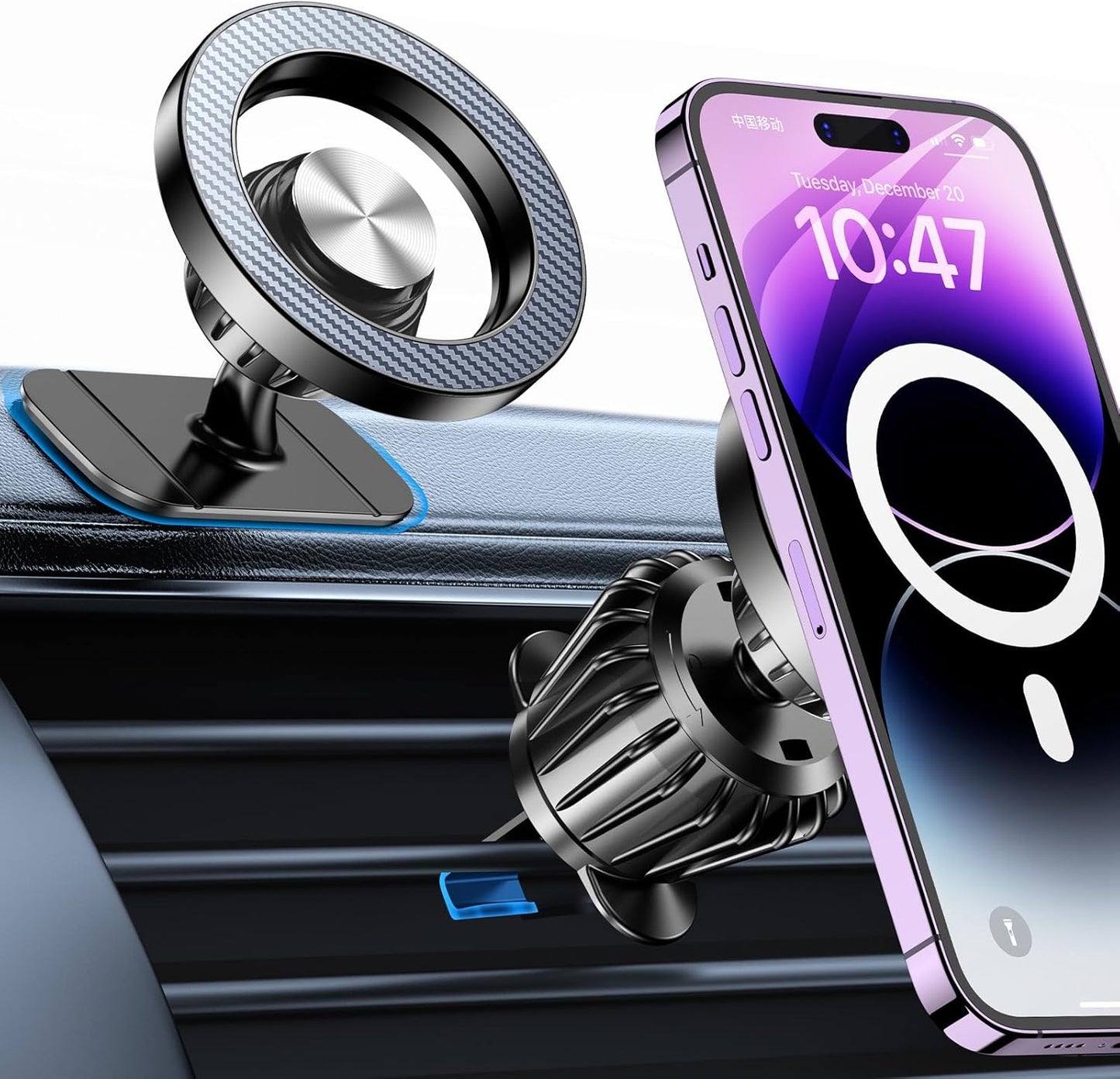 Kaistyle for Magsafe Car Mount【20 Strong Magnets】Magnetic Phone Holder for Car Phone Holder Mount Dash Mounted Holders Cell Phone Holders for Your Car Accessories for Women Men for iPhone 17 16 15 14