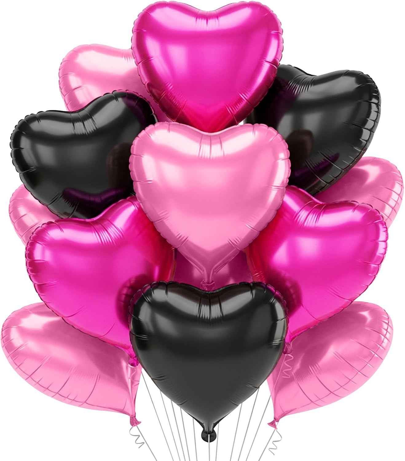 TONIFUL 30Pcs 18 Inch Red Heart Balloons Valentine’s Day Heart Shape Foil Mylar Balloons Decoration for Romantic Valentine's Day Wedding Bridal Shower Anniversary Engagement Party Supplies