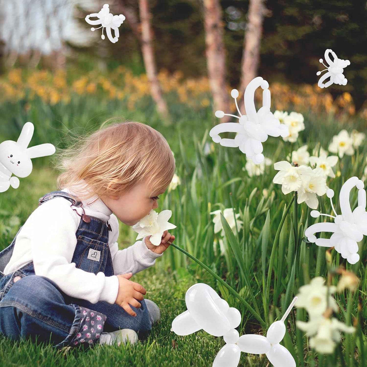 100Pcs 260 Balloons White Long Balloons for Balloon Garland Thickening Skinny Latex Twisting Balloon for Animals Modeling Christmas Birthday Wedding Party Decorations