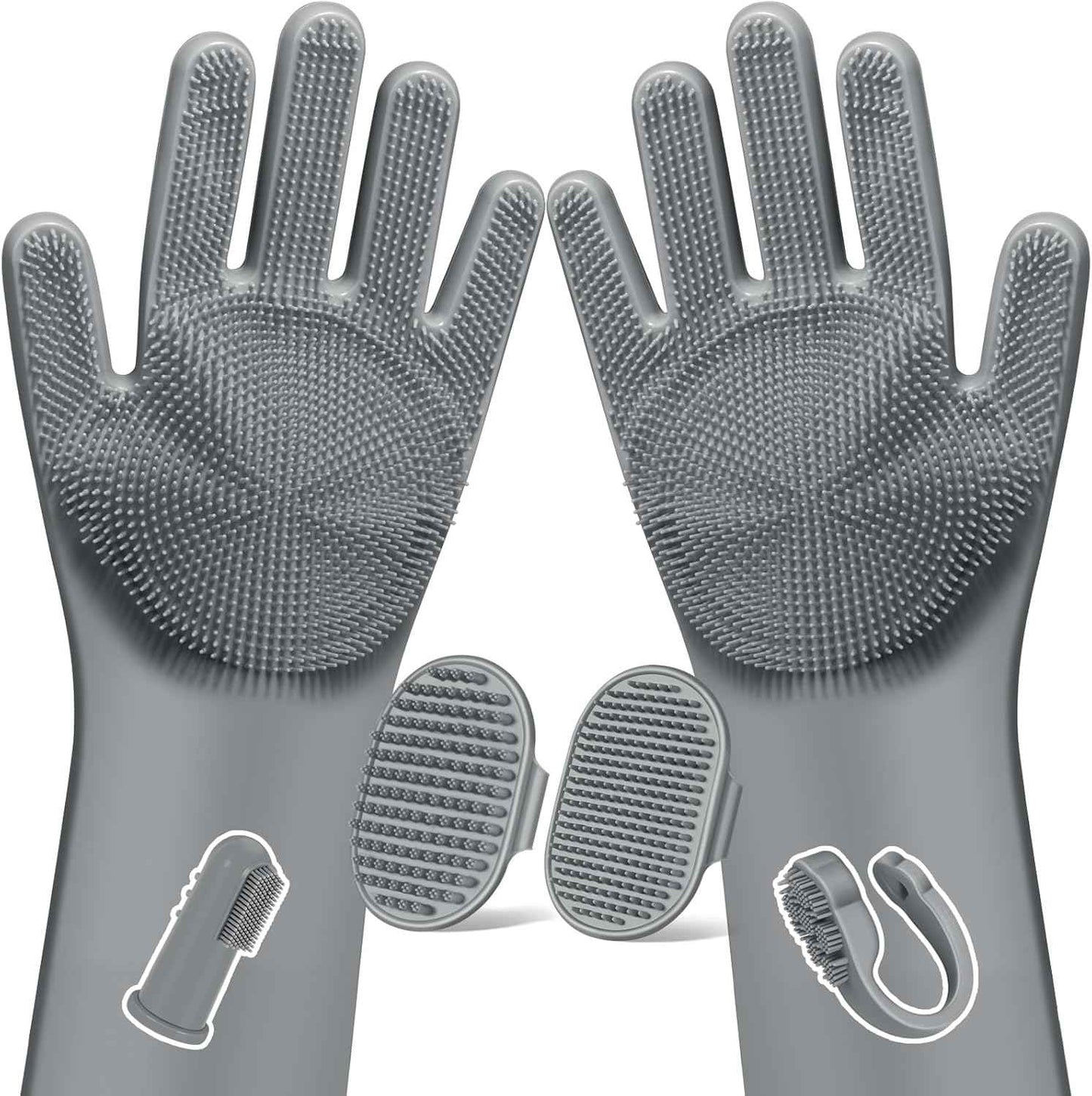 6PCS Pet Grooming Kit for Dogs,Cats and Horses | Dog Washing Gloves | Dog Bath Brush | Dog Bath Gloves | Dog Shampoo Brush | Pet Grooming Gloves | Dog Bath Supplies (Navy Blue)