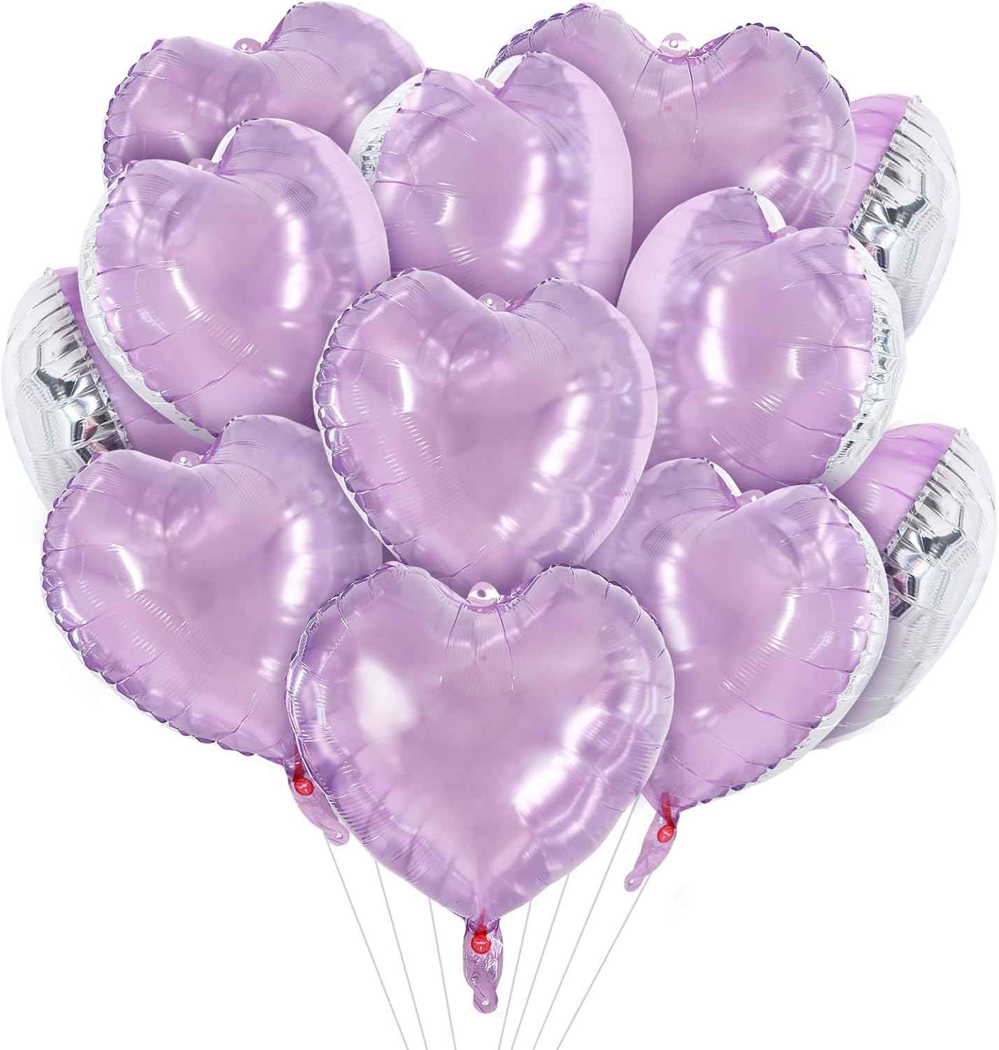 TONIFUL 30Pcs 18 Inch Red Heart Balloons Valentine’s Day Heart Shape Foil Mylar Balloons Decoration for Romantic Valentine's Day Wedding Bridal Shower Anniversary Engagement Party Supplies