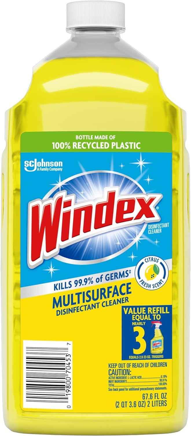 Windex Multipurpose Cleaner Disinfectant Spray Bottle, Packaging Designed to Prevent Leakage and Breaking, Surface Cleaning Spray, Citrus Fresh Scent, 23 Fl Oz