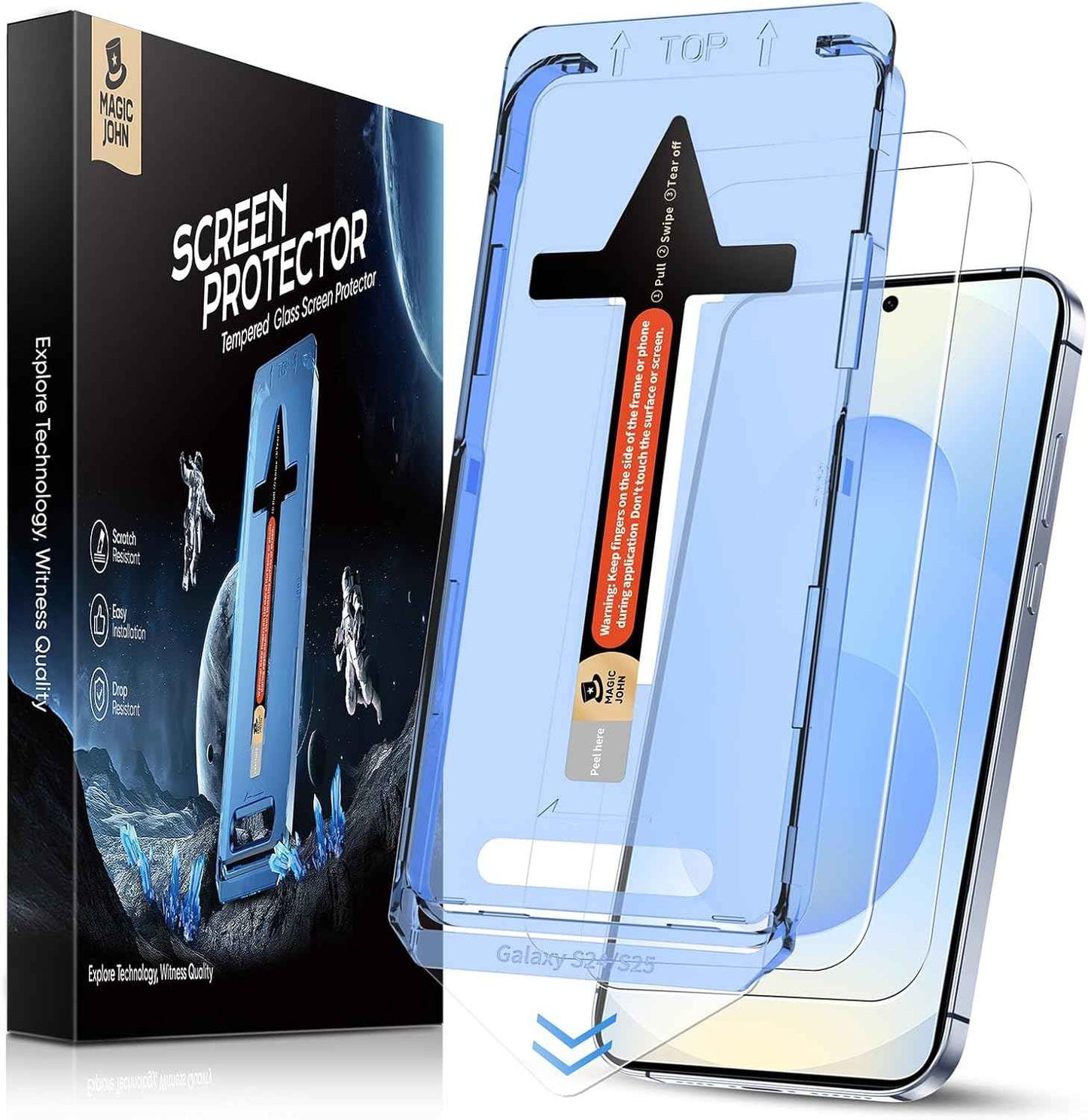 MAGIC JOHN 2 Pack for iPhone 17 Pro Max 6.9 inch Tempered Glass Screen Protector, Auto Dust-Elimination, Bubble Free, HD Clear, Easy Installation