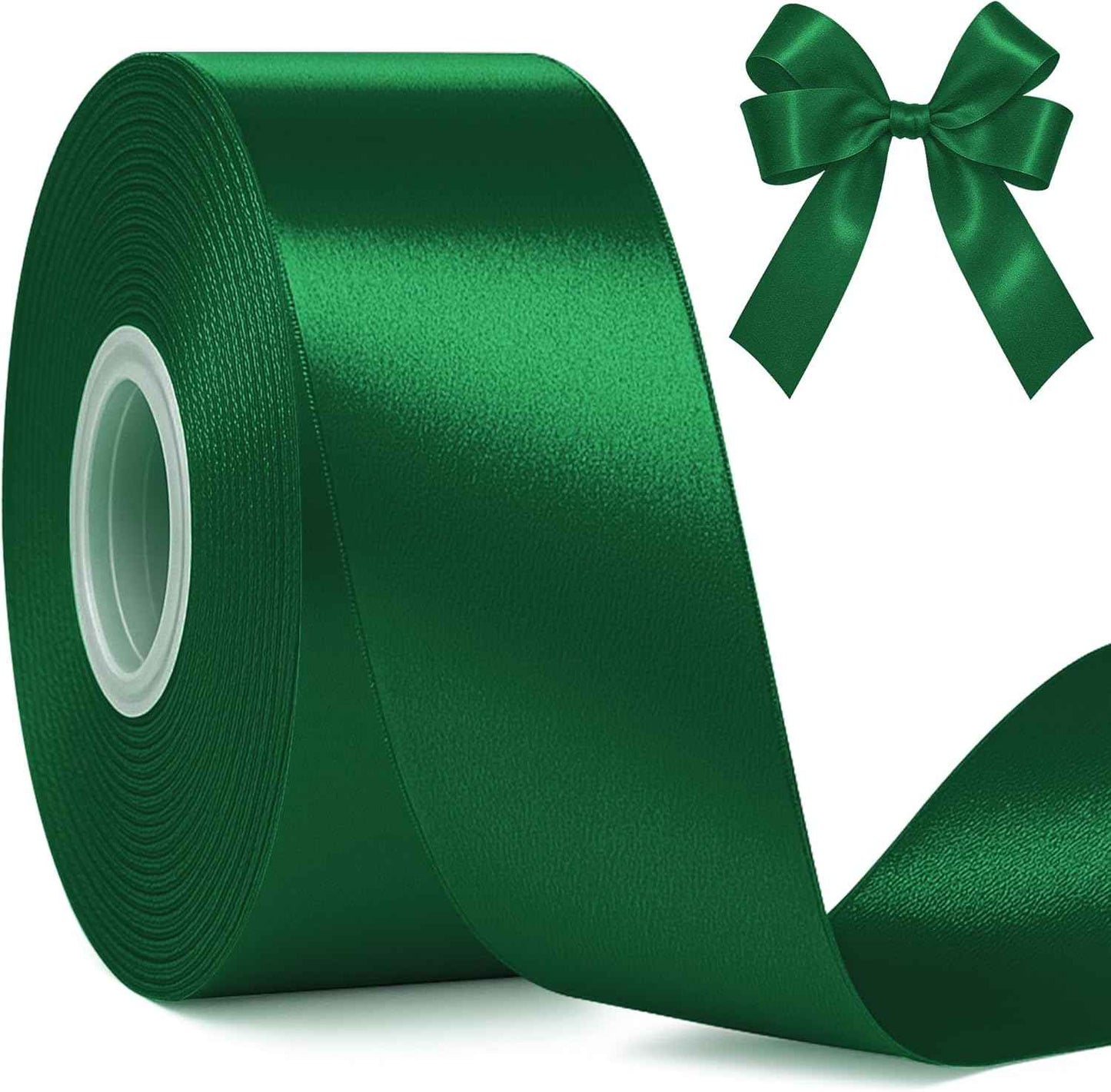 Fullive Red Ribbon 1 1/2 Inch, 30 Yards Red Ribbon for Gift Wrapping, Polyester Satin Christmas Ribbon for Wedding Xmas Tree Valentines Day Decorations DIY Bows Wrapping Bouquet Floral Arrangements