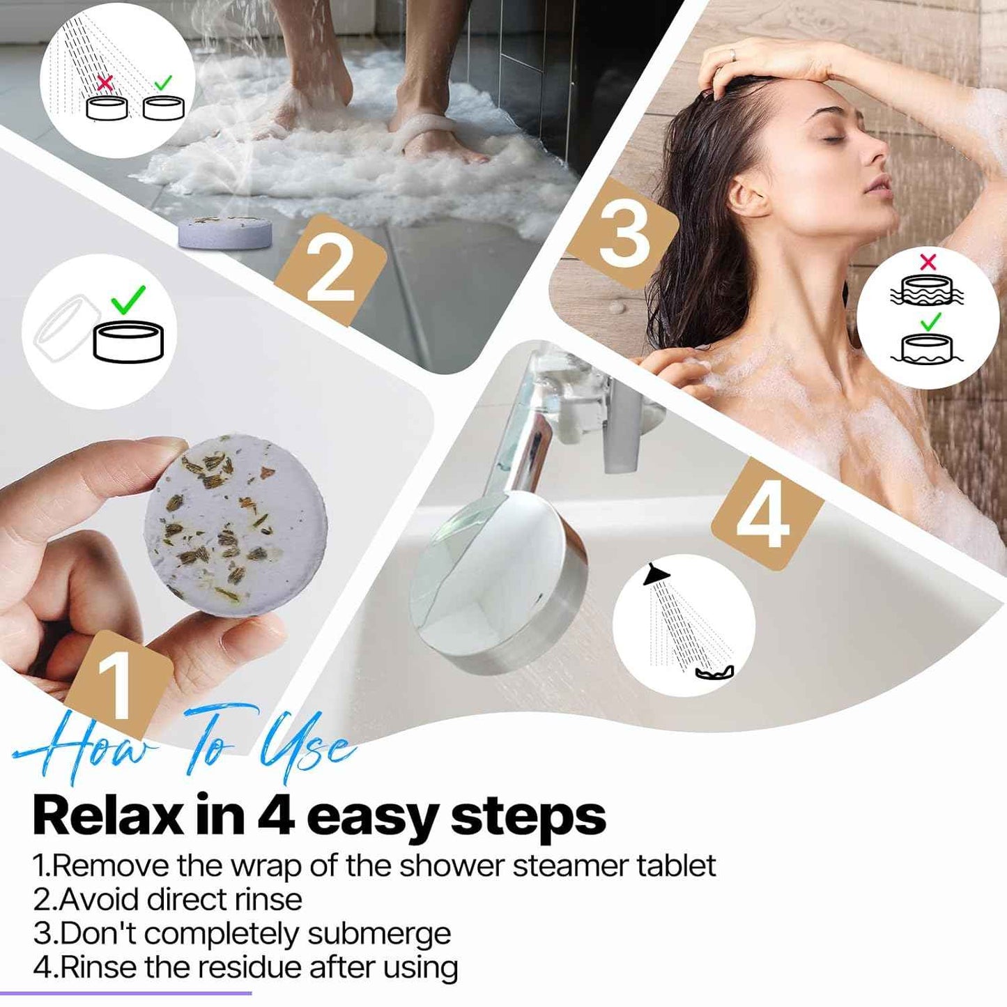 Shower Steamers Aromatherapy Birthday Gifts for Women - SWCANDY 8 Pcs Stocking Stuffers White Elephant Gifts for Adults Mom Men Teen Self Care with Natural Essential Oils Relaxation Home SPA Christmas