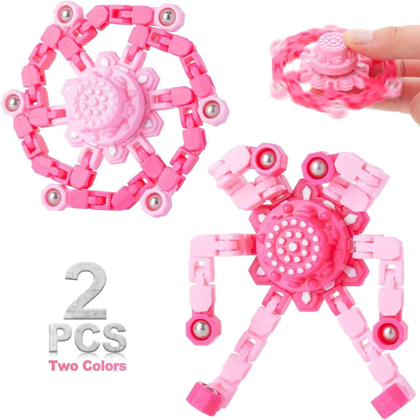 Valentines Day Gifts Transformable Fidget Spinners Toys 4 Pcs for Kids and Adults Stress Relief Sensory Toys for Boys and Girls Age 8-13 Fingertip Gyros Easter Basket Stuffers for Teens