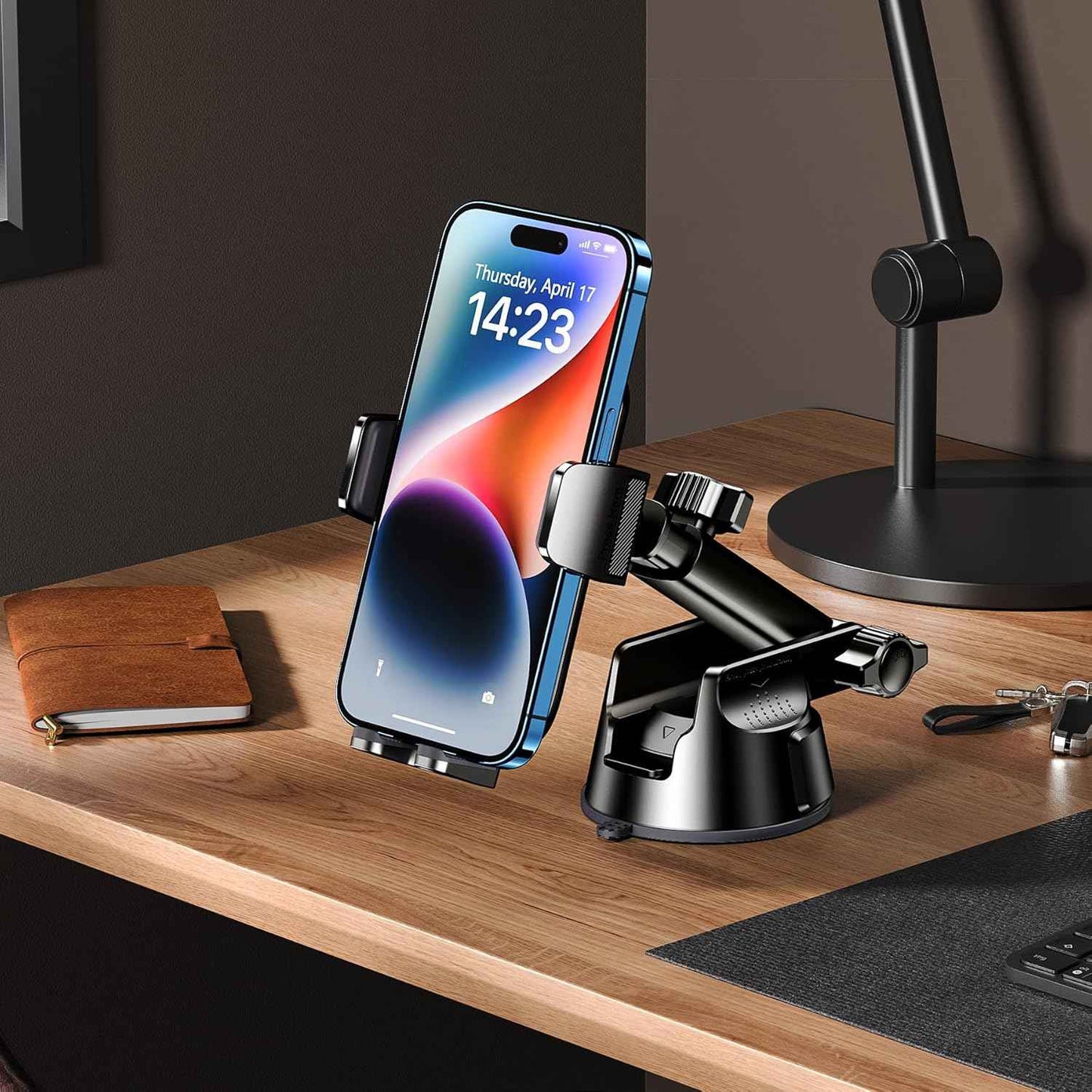 Qifutan Dash Mounted Holders Phone Holders for Your Car Phone Mount for Car Windshield Dashboard Air Vent Universal Desk Mounts Hands Free Automobile Cell Phone Holder Fit for iPhone Smartphone