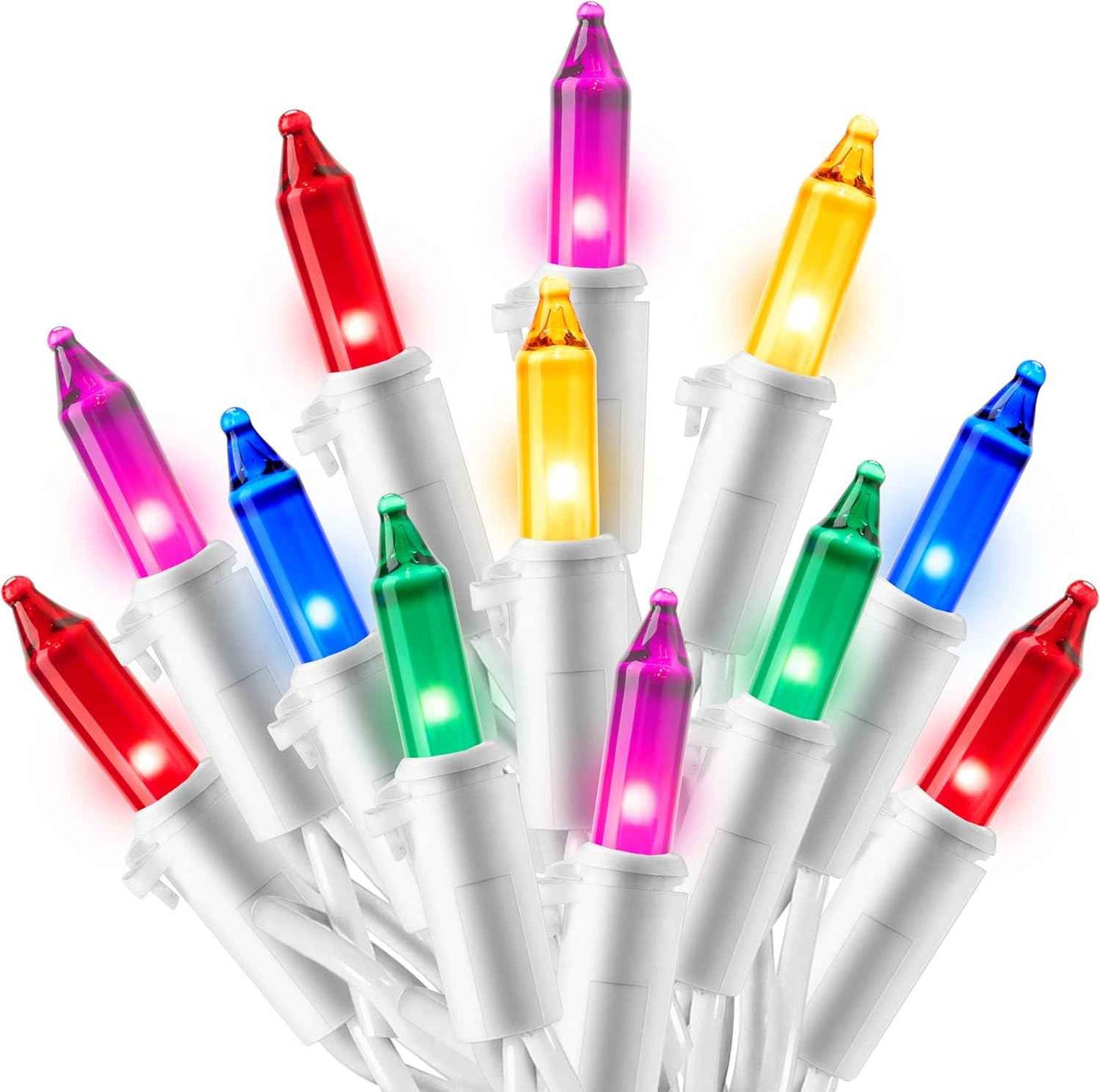 JOIEDOMI Christmas String Lights Indoor,100 Count Mini Warm Fairy Light,21.5FT Lighting Decor for Patio Dorm Classroom Bedroom Holiday Wedding Party Garland Birthday Festival Valentines Day,White Wire